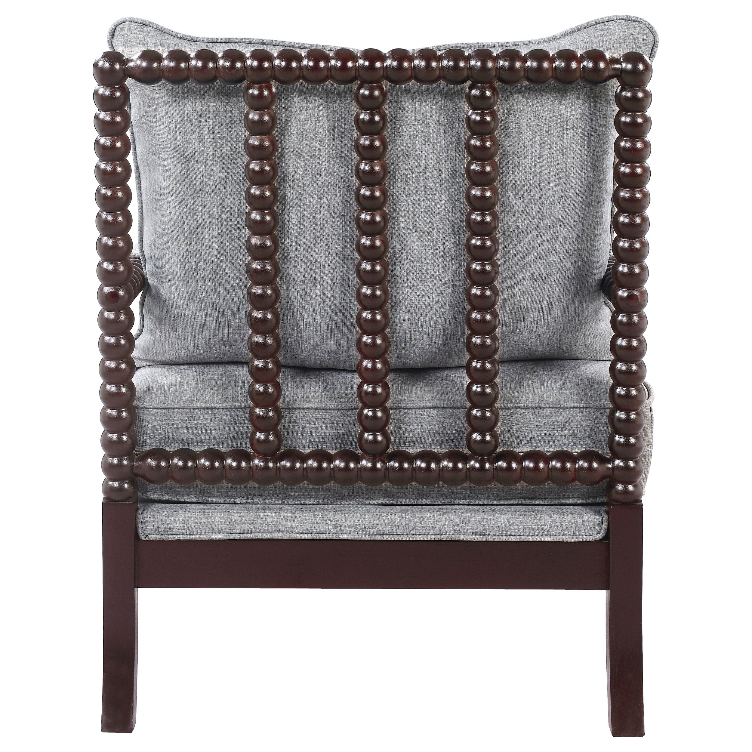 Blanchett Upholstered Bobbin Accent Chair Grey and Cappuccino — view 7