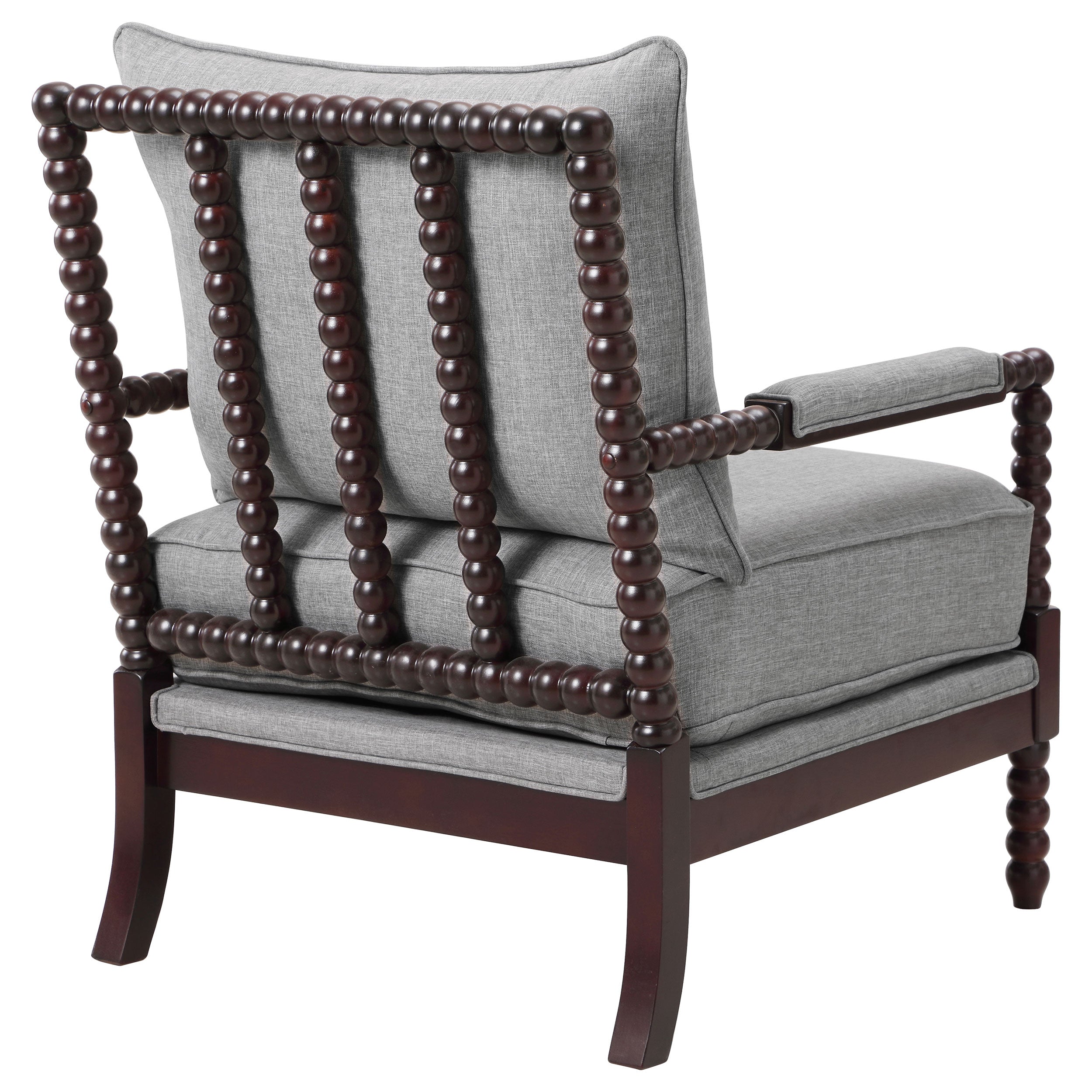 Blanchett Upholstered Bobbin Accent Chair Grey and Cappuccino — view 8