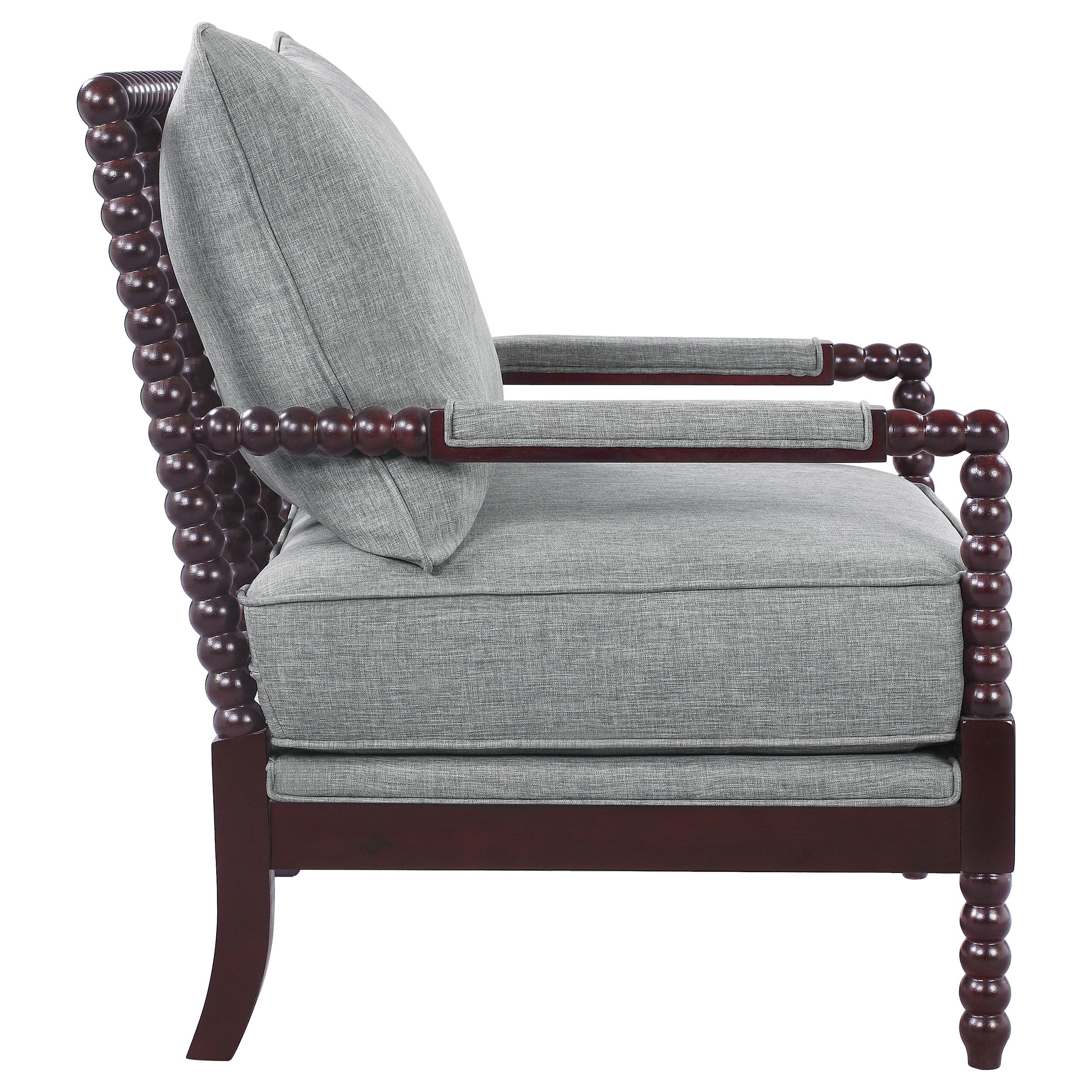 Blanchett Upholstered Bobbin Accent Chair Grey and Cappuccino — view 9