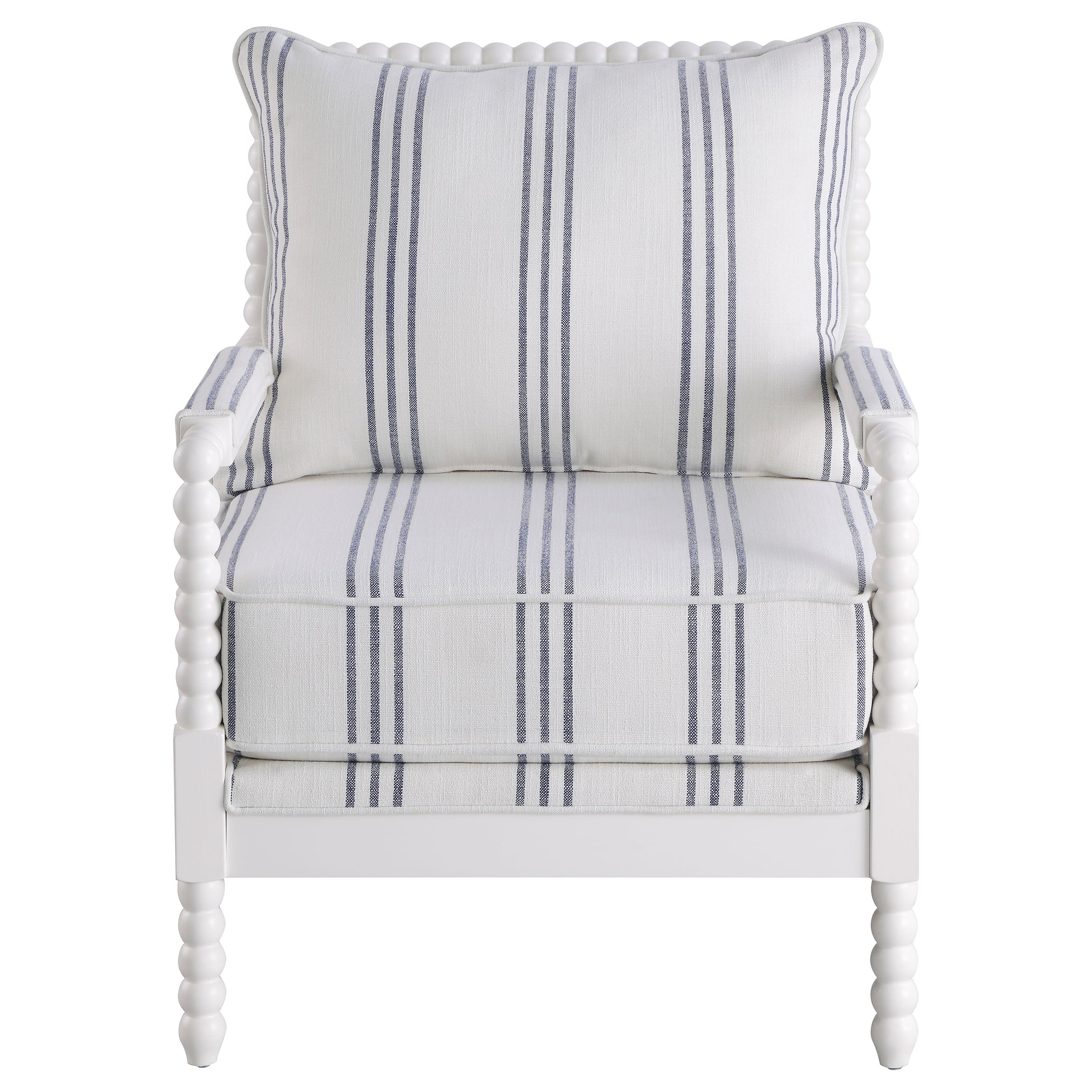 Blanchett Upholstered Bobbin Accent Chair White — view 3