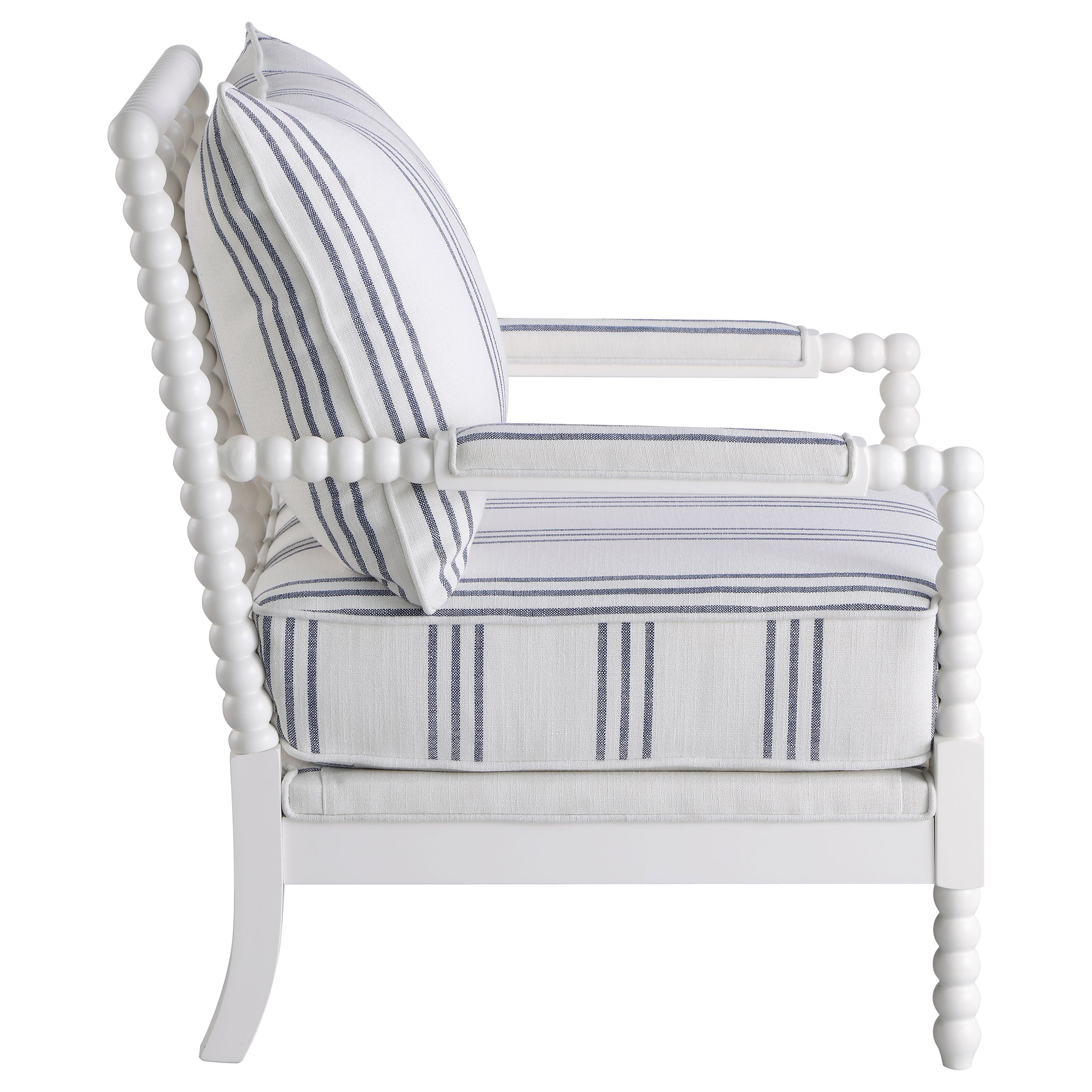 Blanchett Upholstered Bobbin Accent Chair White — view 9