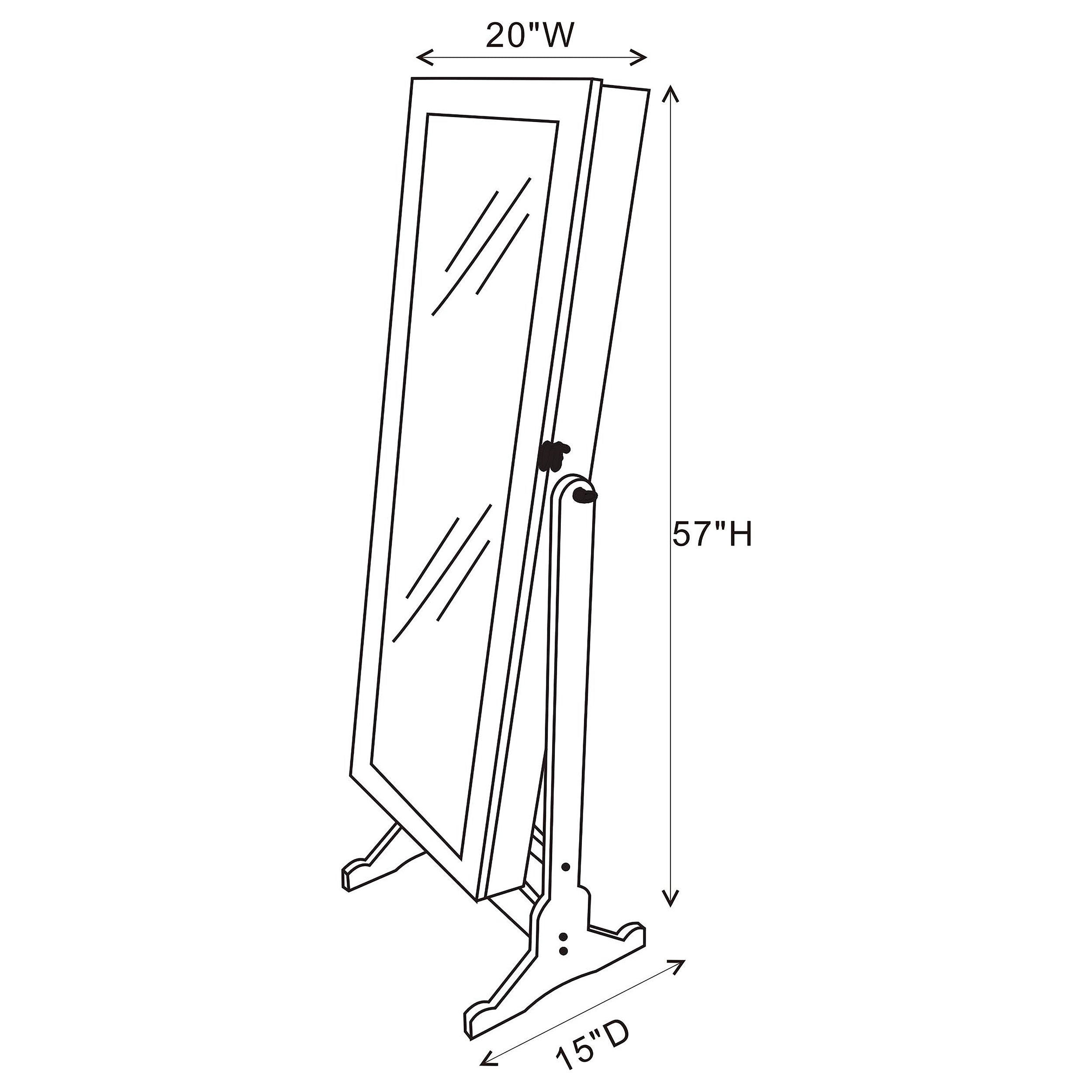 Tutuola Cheval Mirror with Jewelry Storage Black — view 5