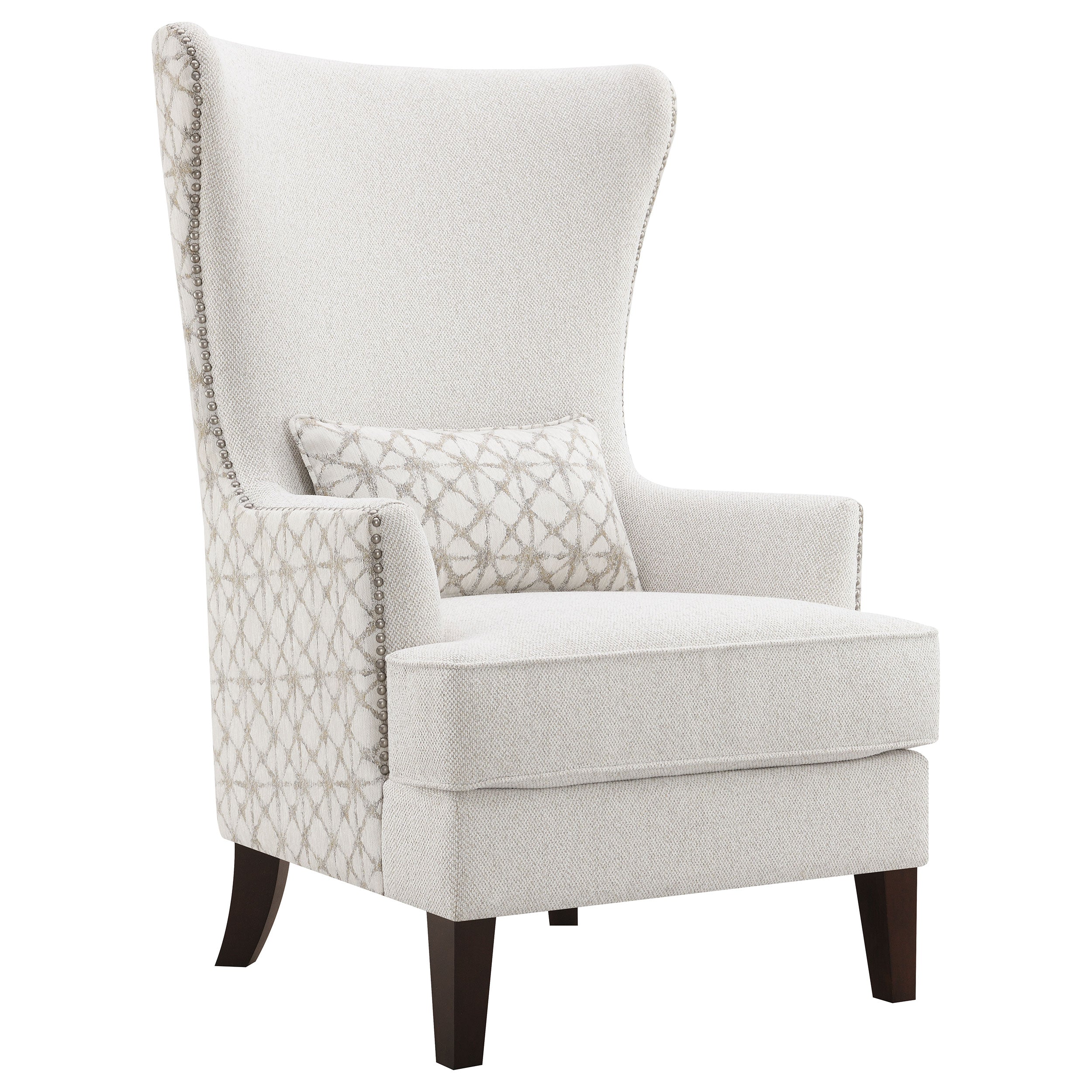 Pippin Upholstered High Wingback Accent Chair Latte — view 1