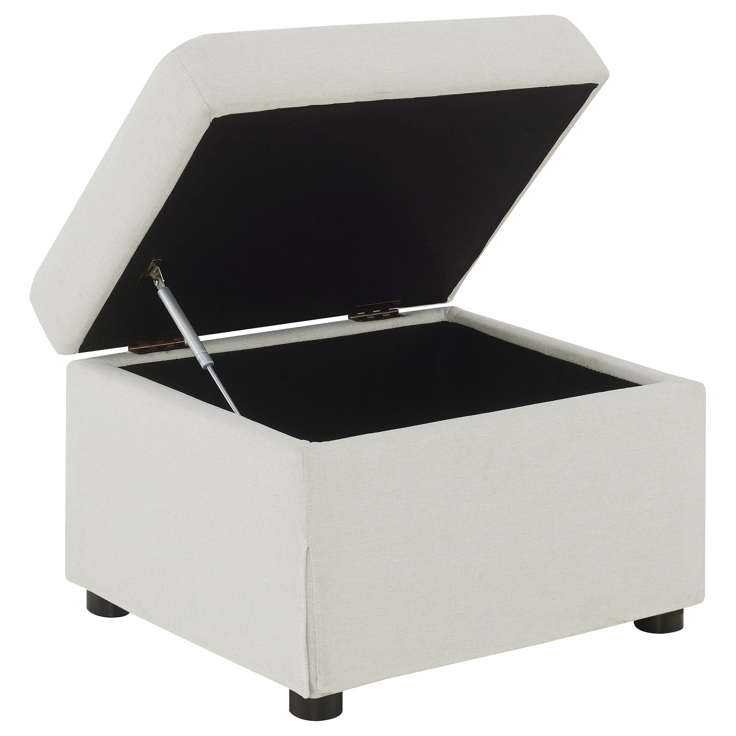 Winter Upholstered Hydraulic Lift Top Storage Ottoman Beige — view 4