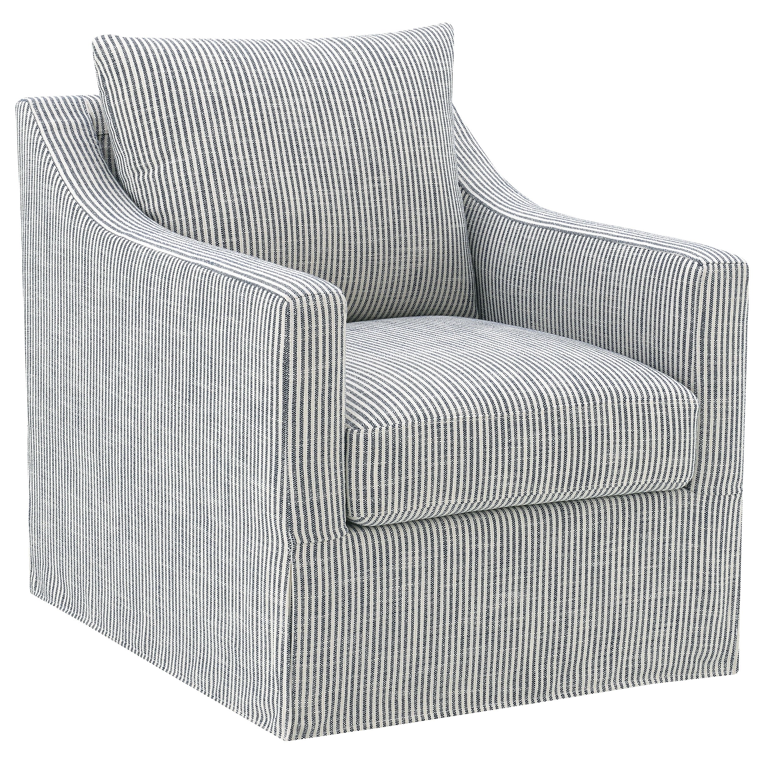 Winter Upholstered Sloped Arm Accent Swivel Chair Grey — view 1