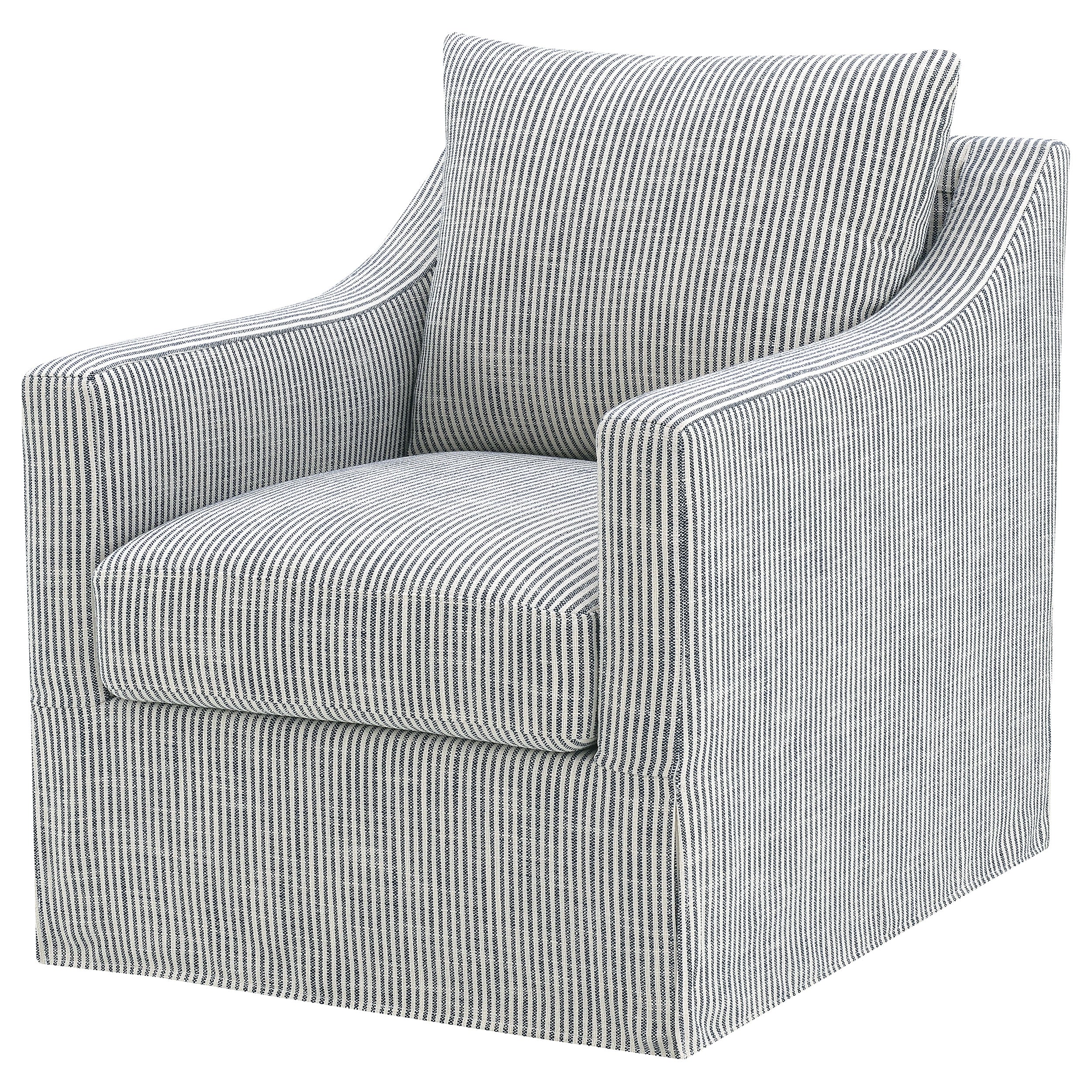Winter Upholstered Sloped Arm Accent Swivel Chair Grey — view 4