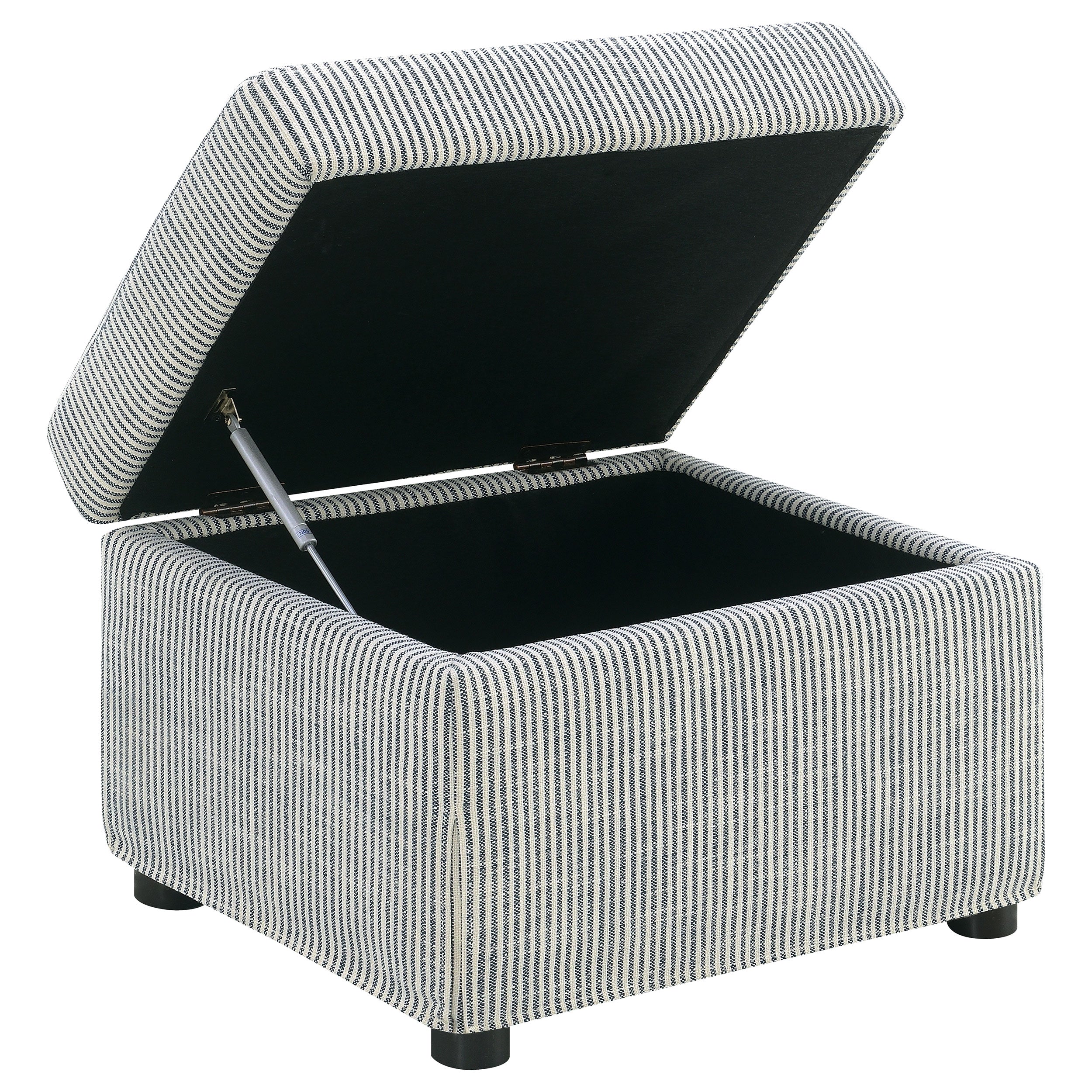 Winter Upholstered Hydraulic Lift Top Storage Ottoman Grey — view 4