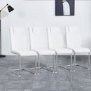 Modern Dining Chairs With Padded Seat, Metal Legs