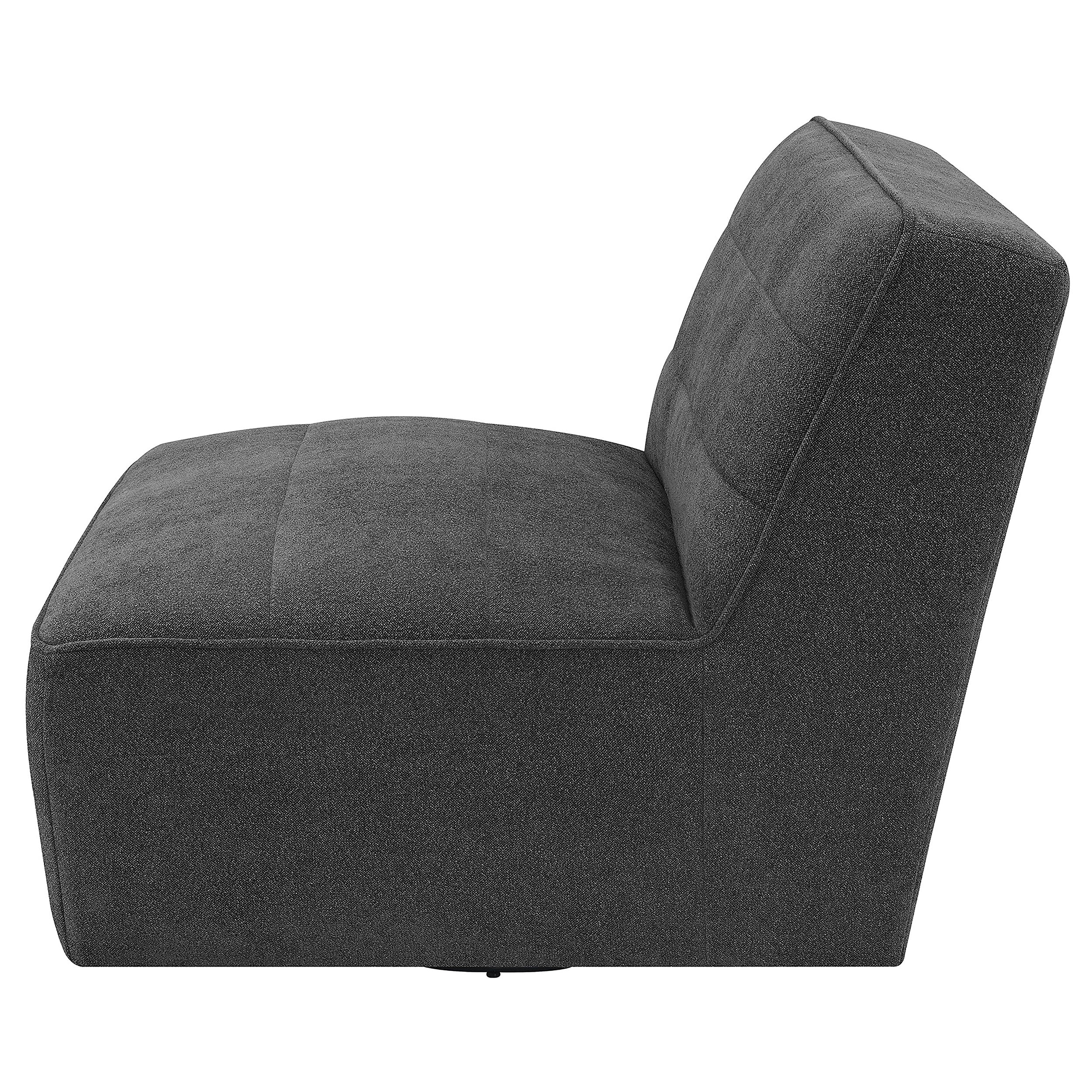 Cobie Upholstered Armless Swivel Chair Dark Charcoal — view 5