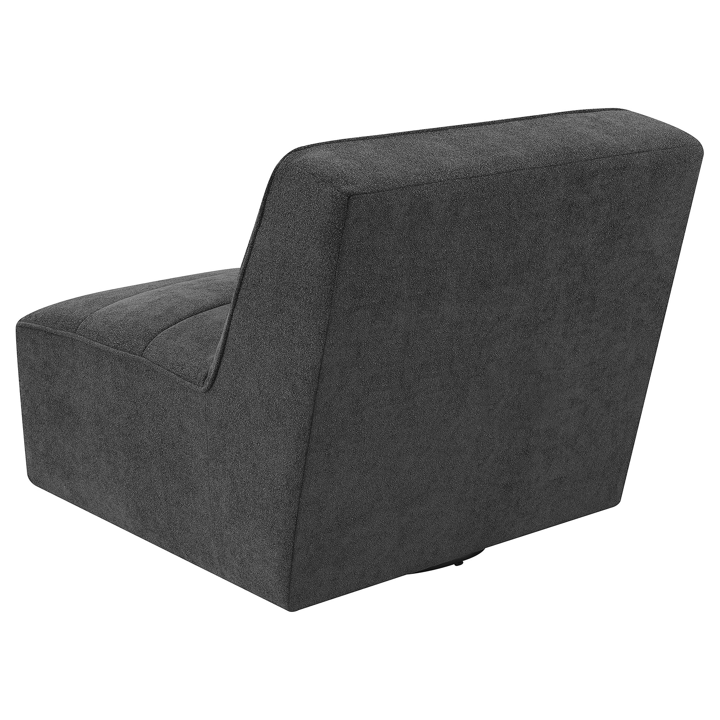Cobie Upholstered Armless Swivel Chair Dark Charcoal — view 6