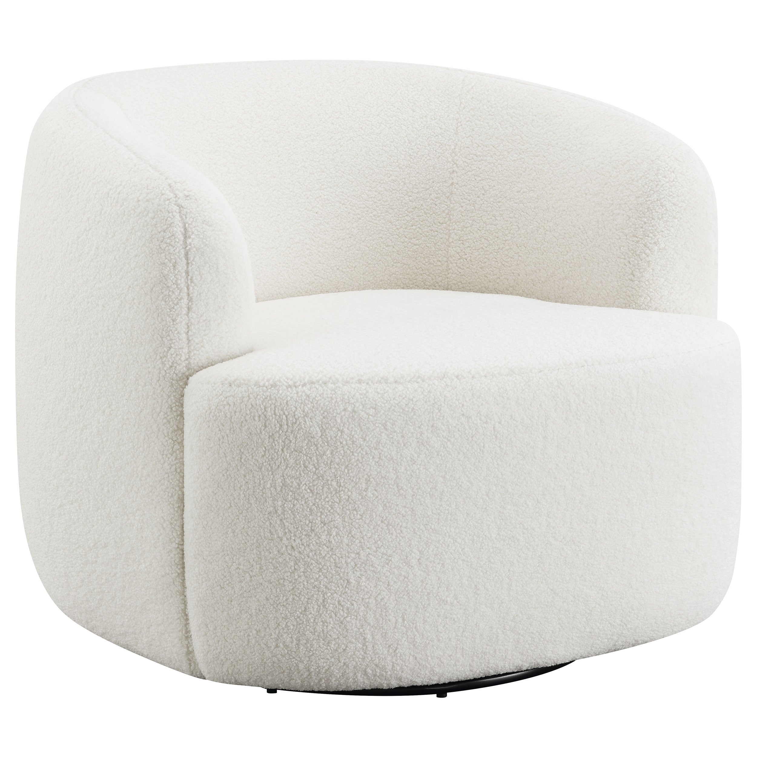 Hudson Faux Sheepskin Upholstered Swivel Chair Natural — view 1