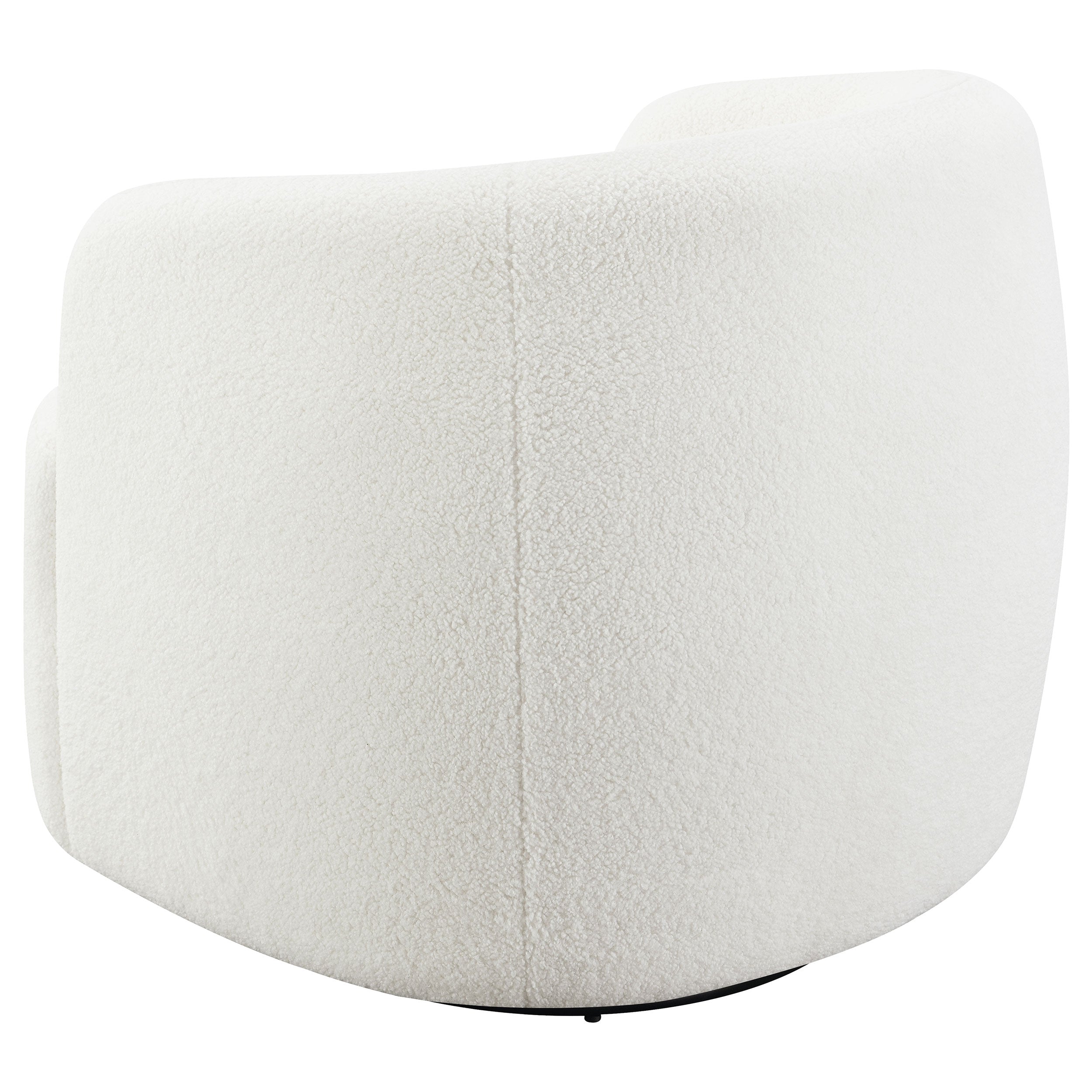 Hudson Faux Sheepskin Upholstered Swivel Chair Natural — view 6