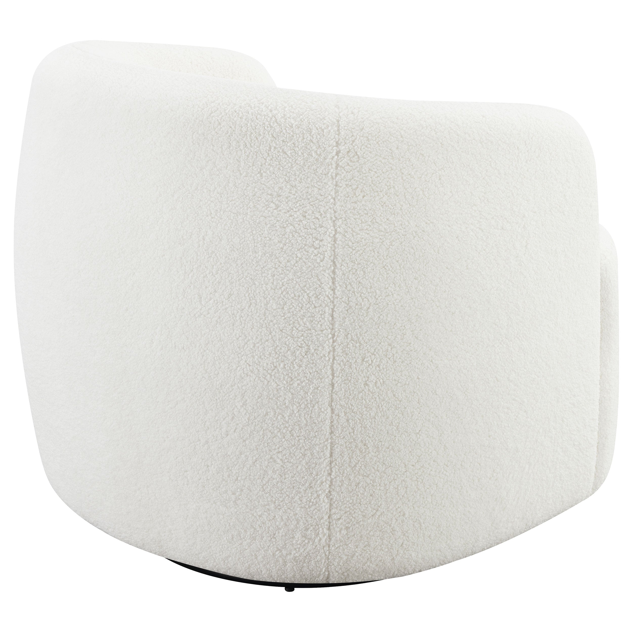 Hudson Faux Sheepskin Upholstered Swivel Chair Natural — view 7