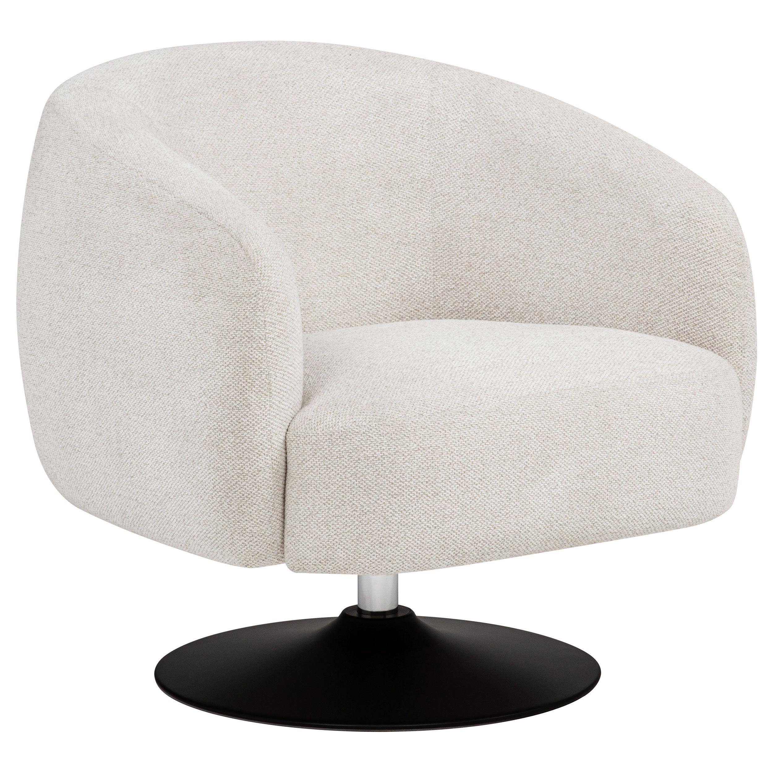 Dave Upholstered Barrel Back Swivel Club Chair Beige — view 1