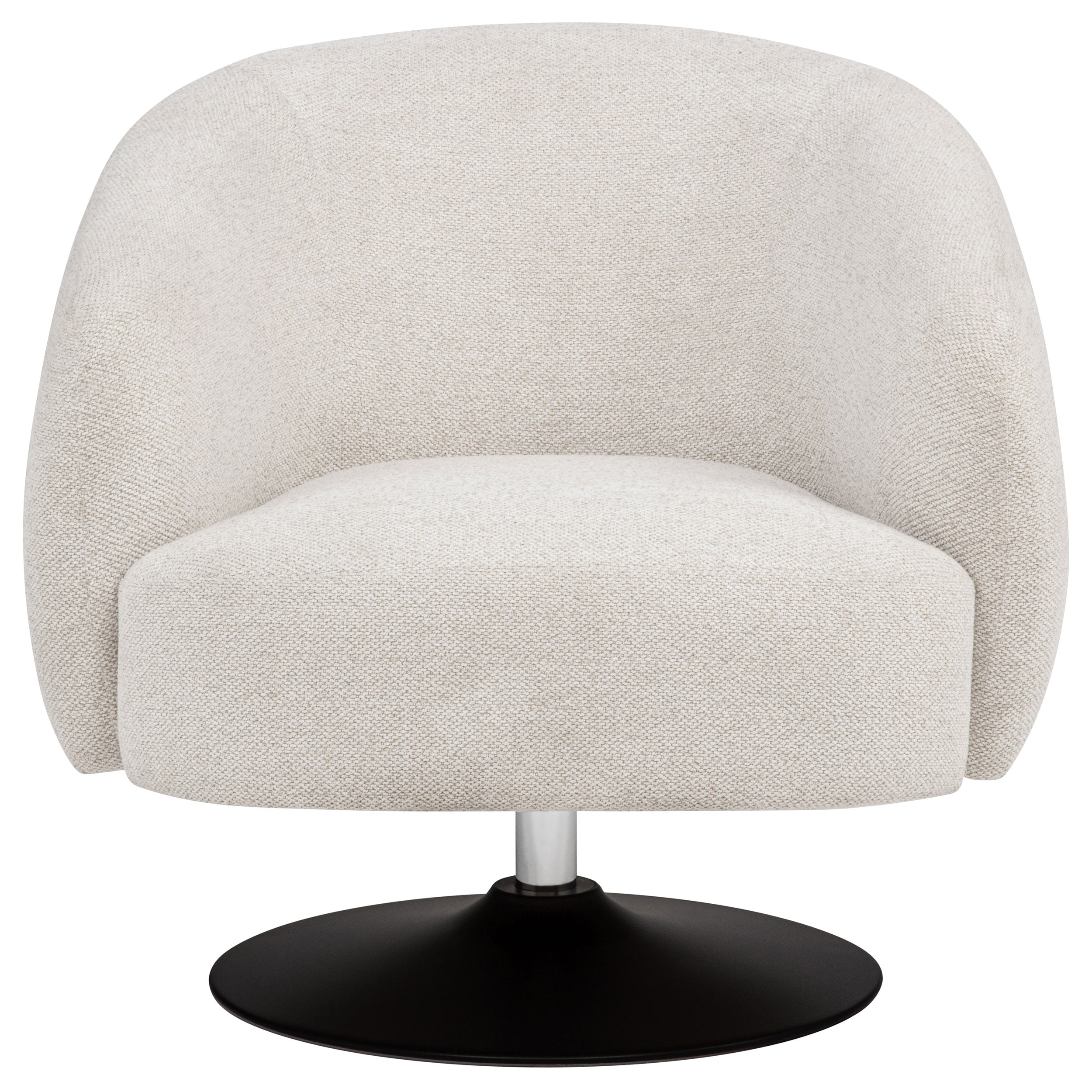 Dave Upholstered Barrel Back Swivel Club Chair Beige — view 3