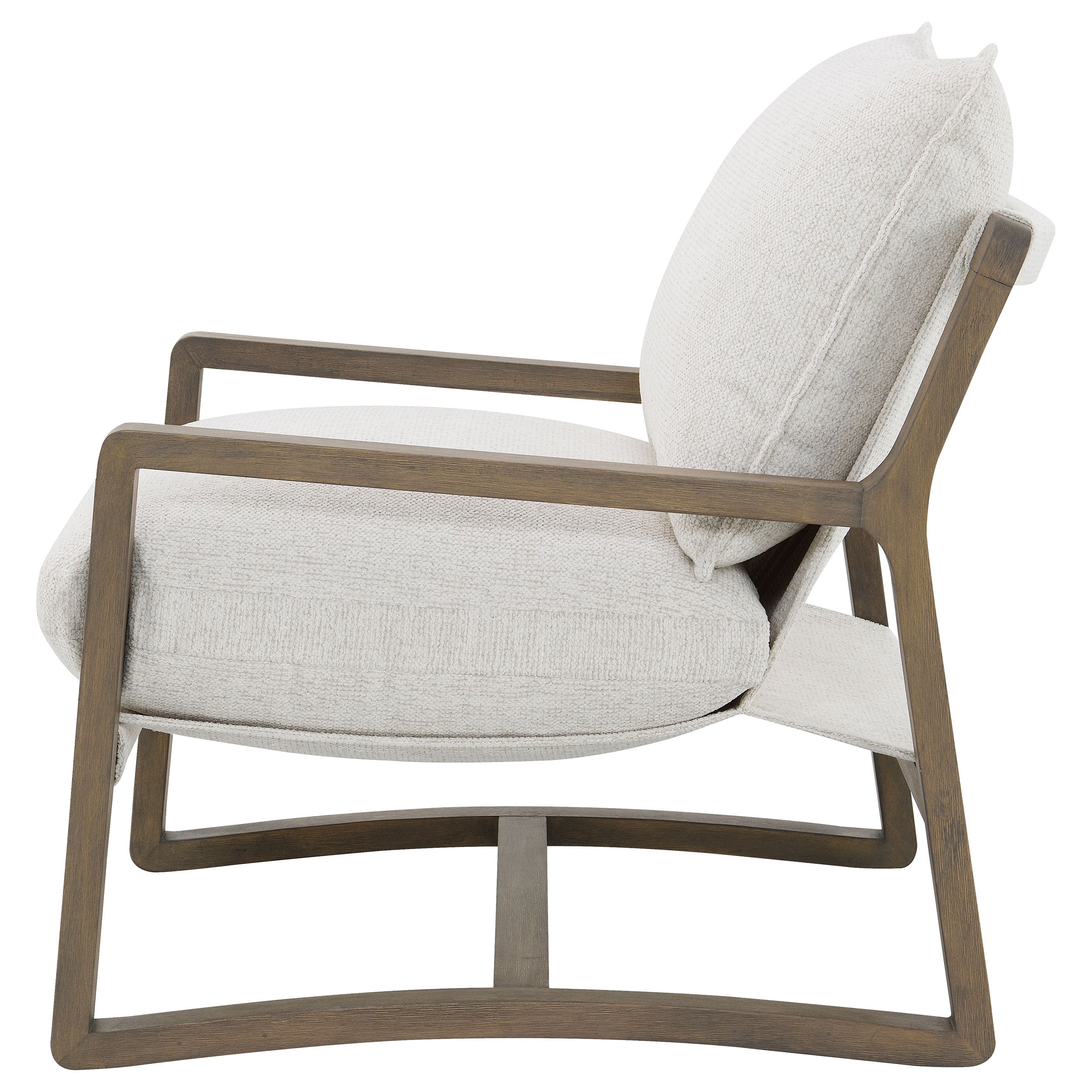 Geneva Boucle Upholstered Wood Arm Accent Chair Sand — view 5