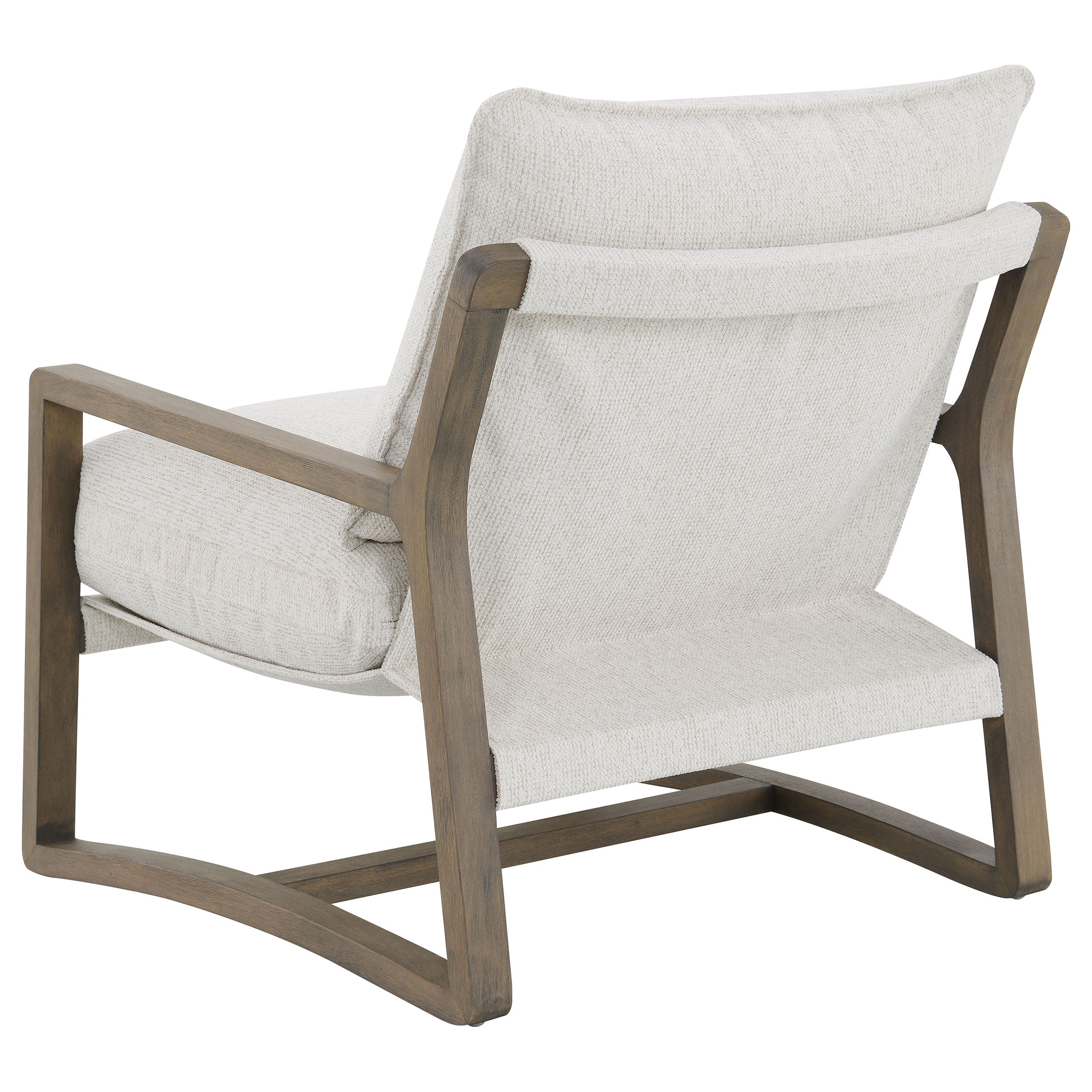 Geneva Boucle Upholstered Wood Arm Accent Chair Sand — view 6