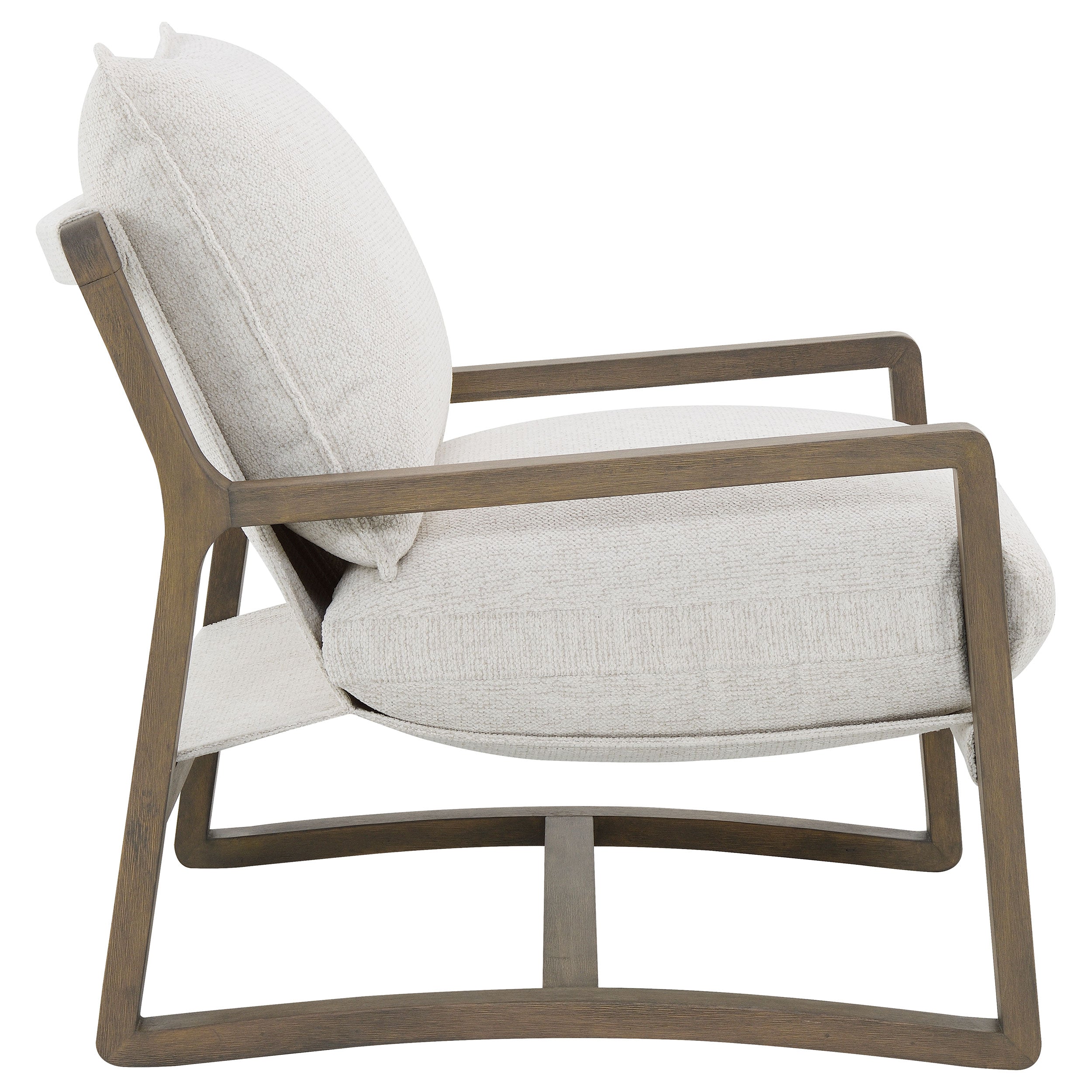 Geneva Boucle Upholstered Wood Arm Accent Chair Sand — view 8