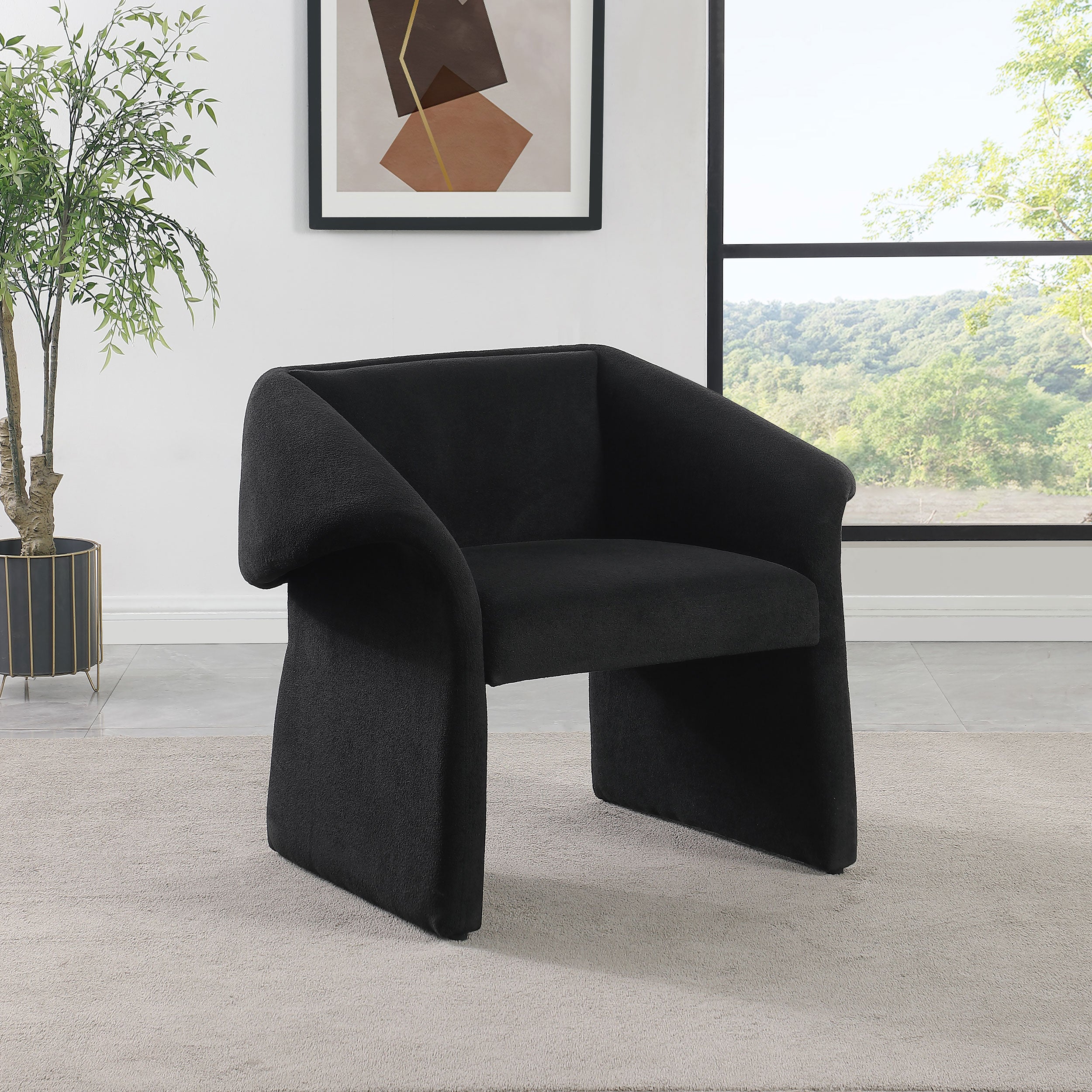Ramsey Upholstered Sloped Arm Accent Chair Black — view 2