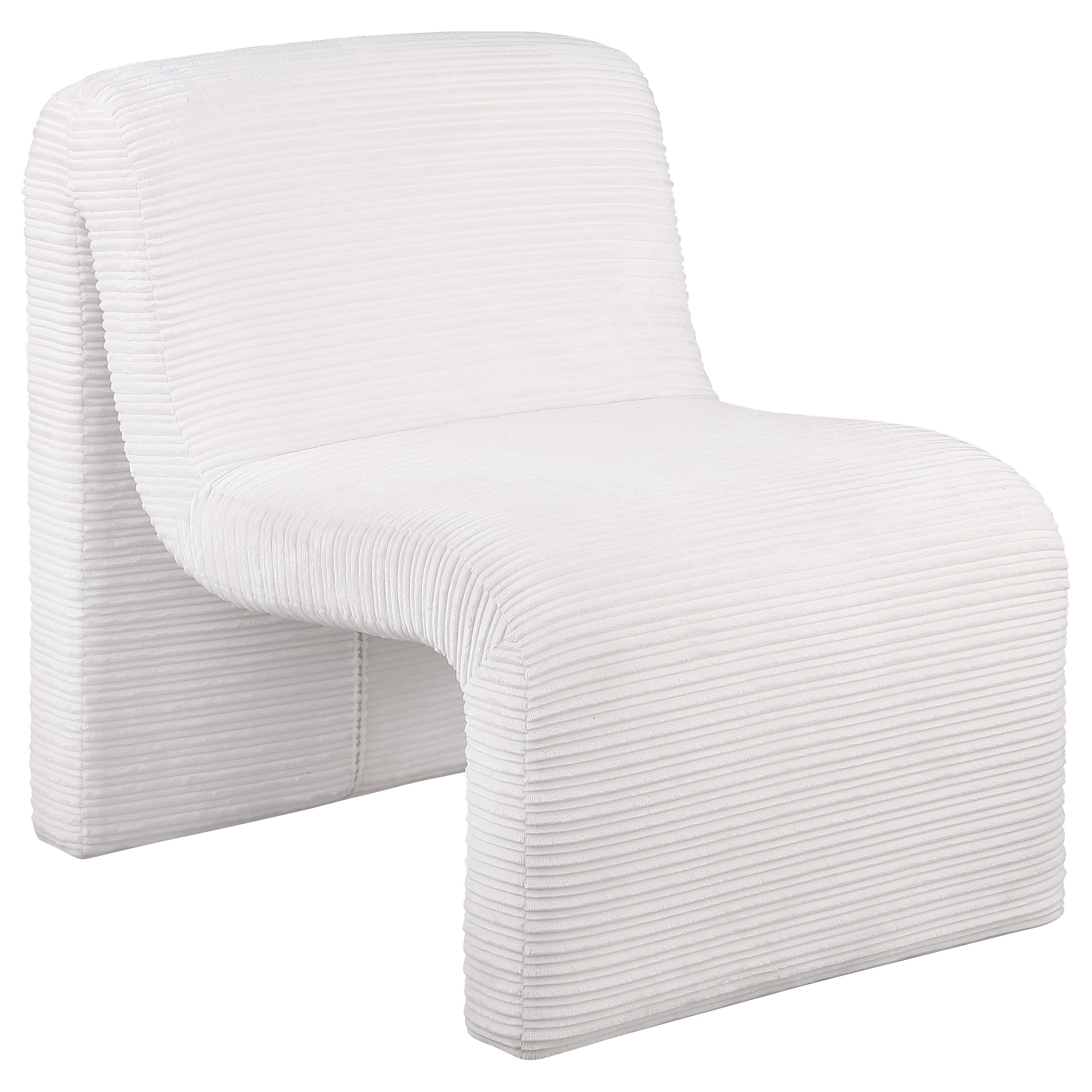 Drayton Upholstered Curved Armless Accent Chair Ivory — view 1