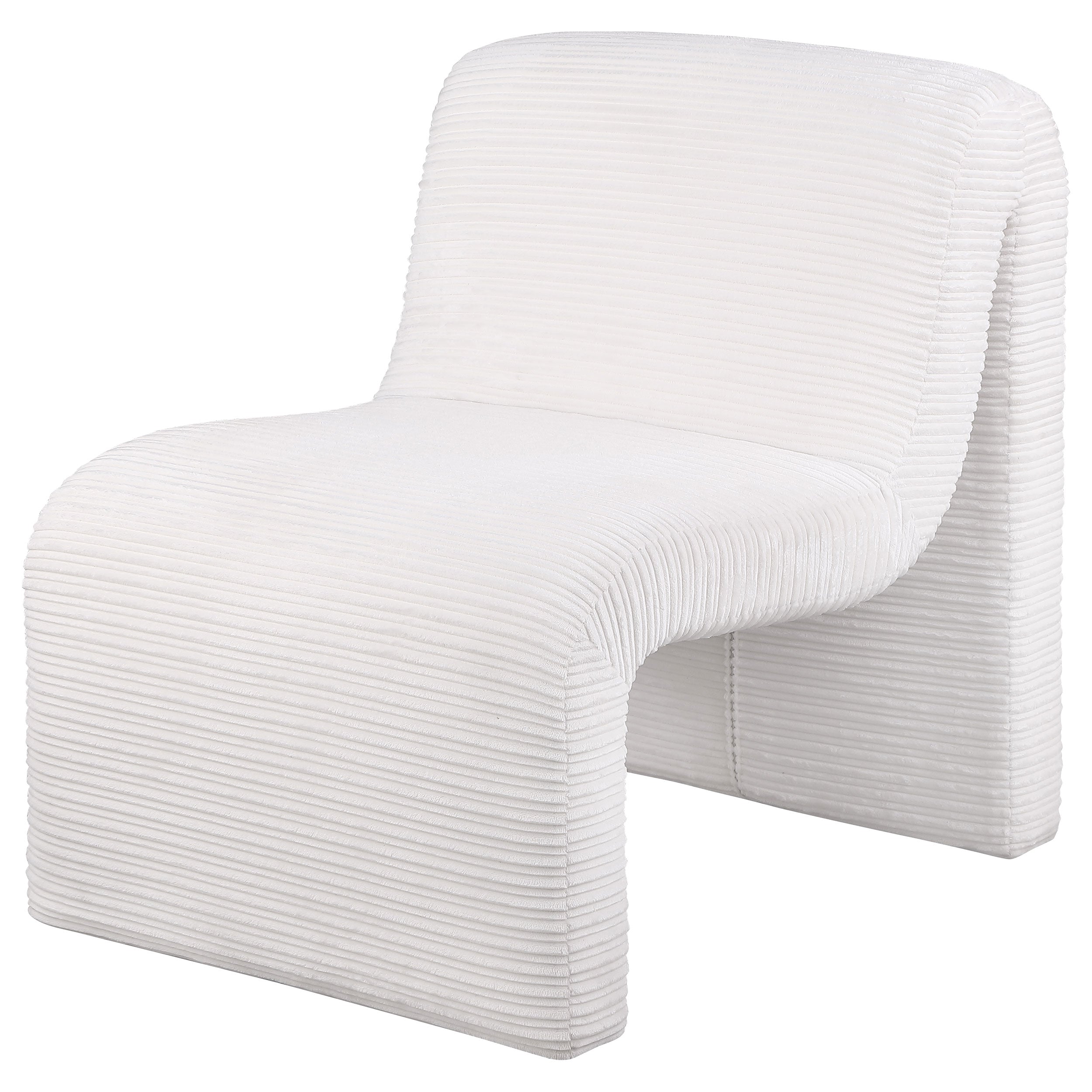 Drayton Upholstered Curved Armless Accent Chair Ivory — view 4