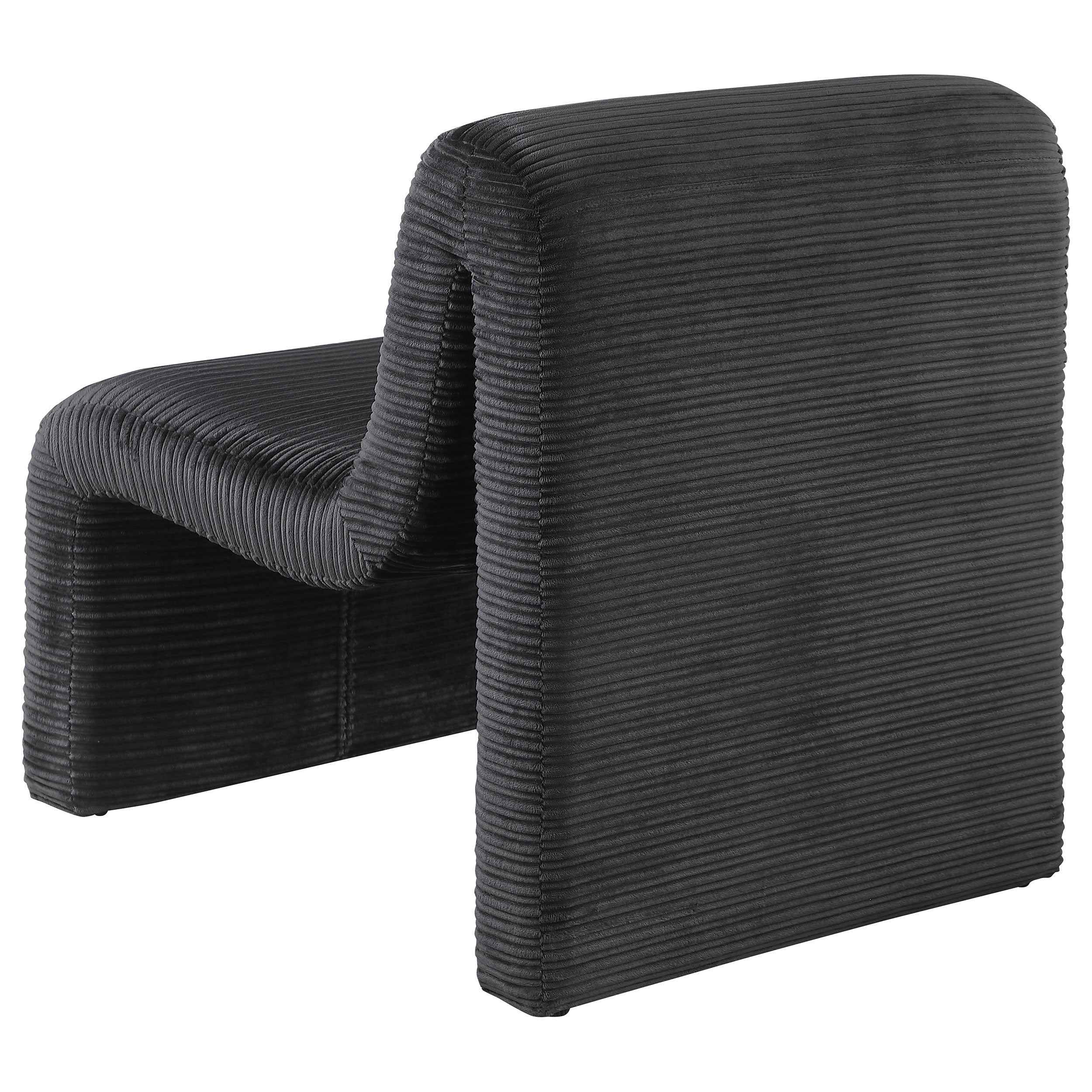 Drayton Upholstered Curved Armless Accent Chair Black — view 6