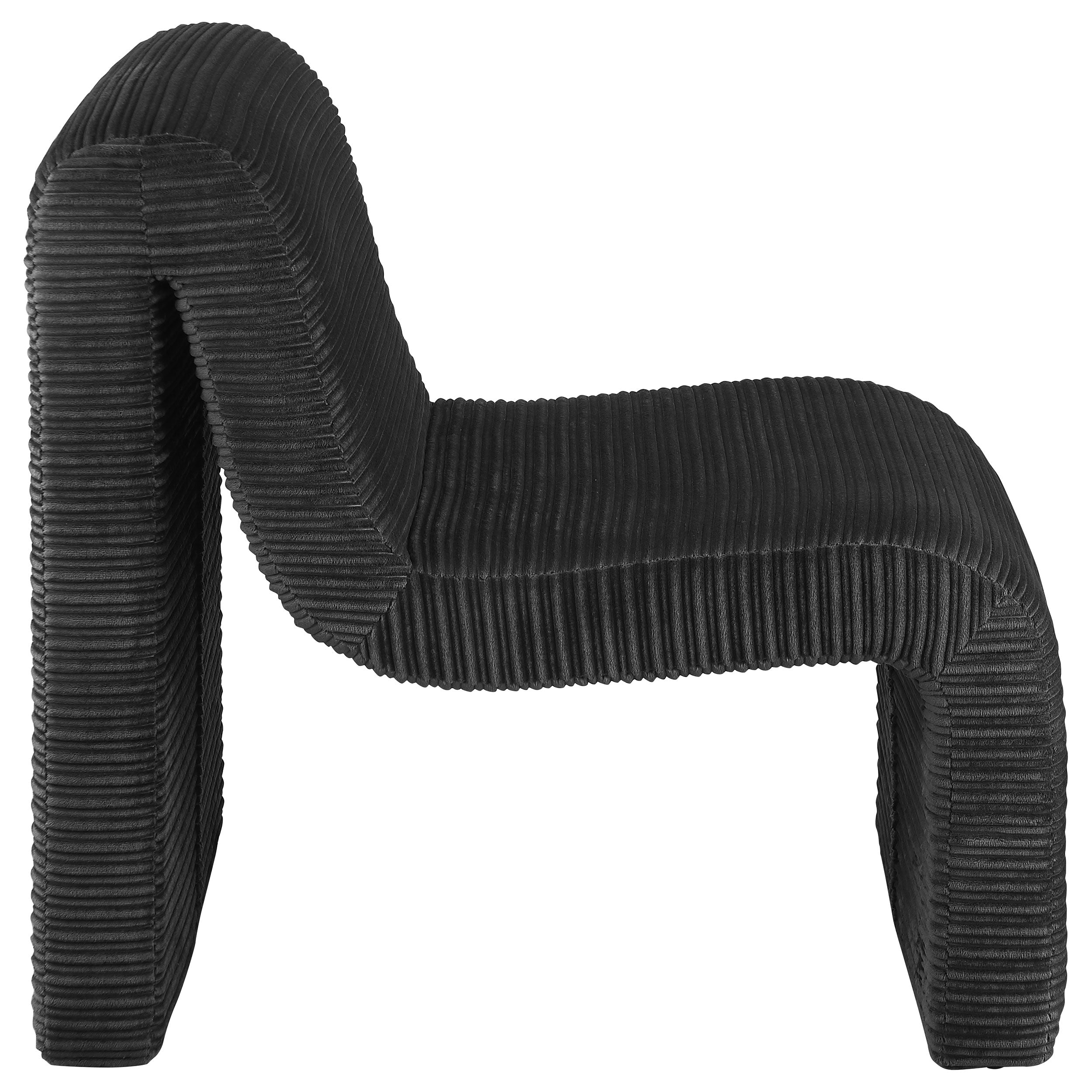 Drayton Upholstered Curved Armless Accent Chair Black — view 8