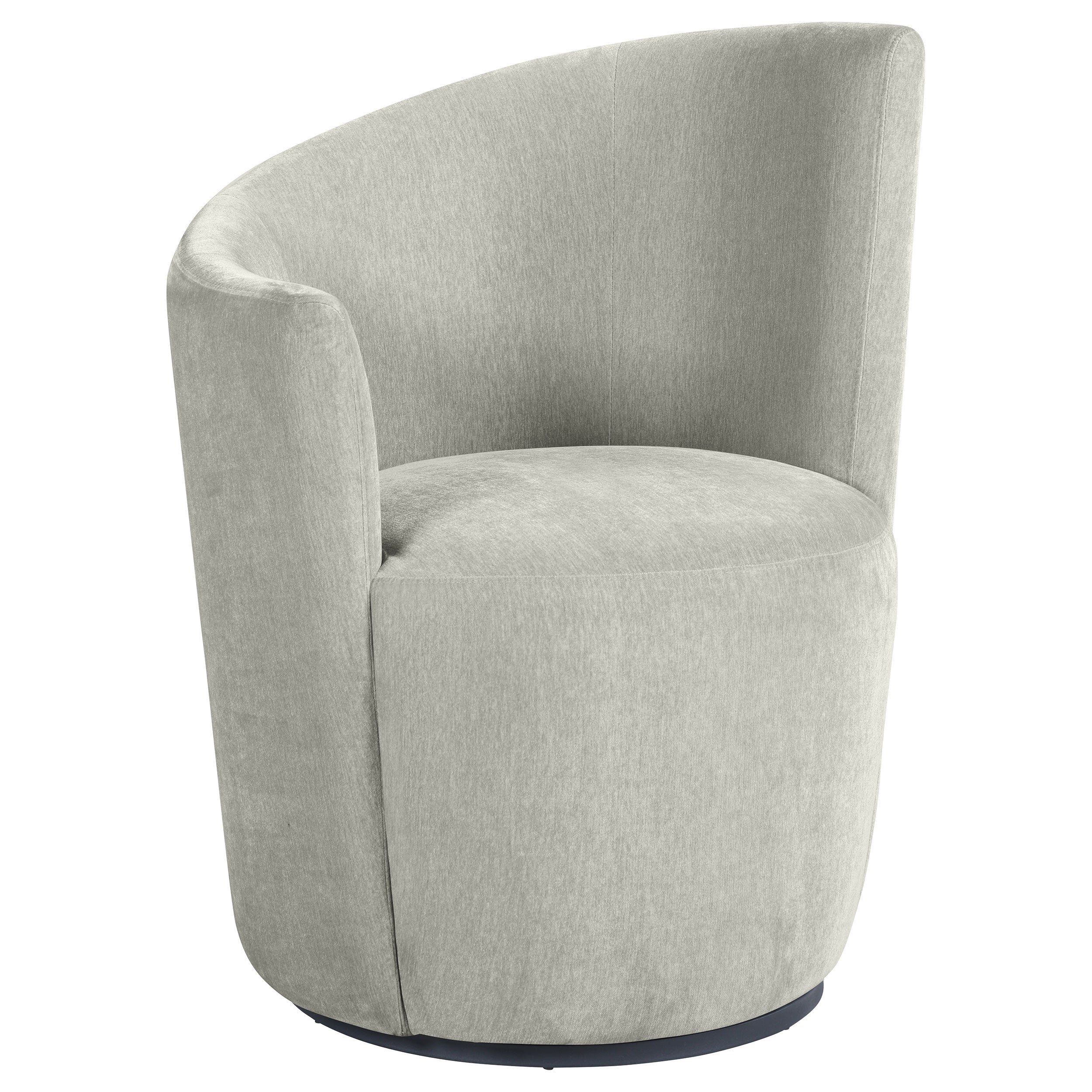 Nueva Upholstered Swivel Chair Curved Backrest Dove Grey — view 1