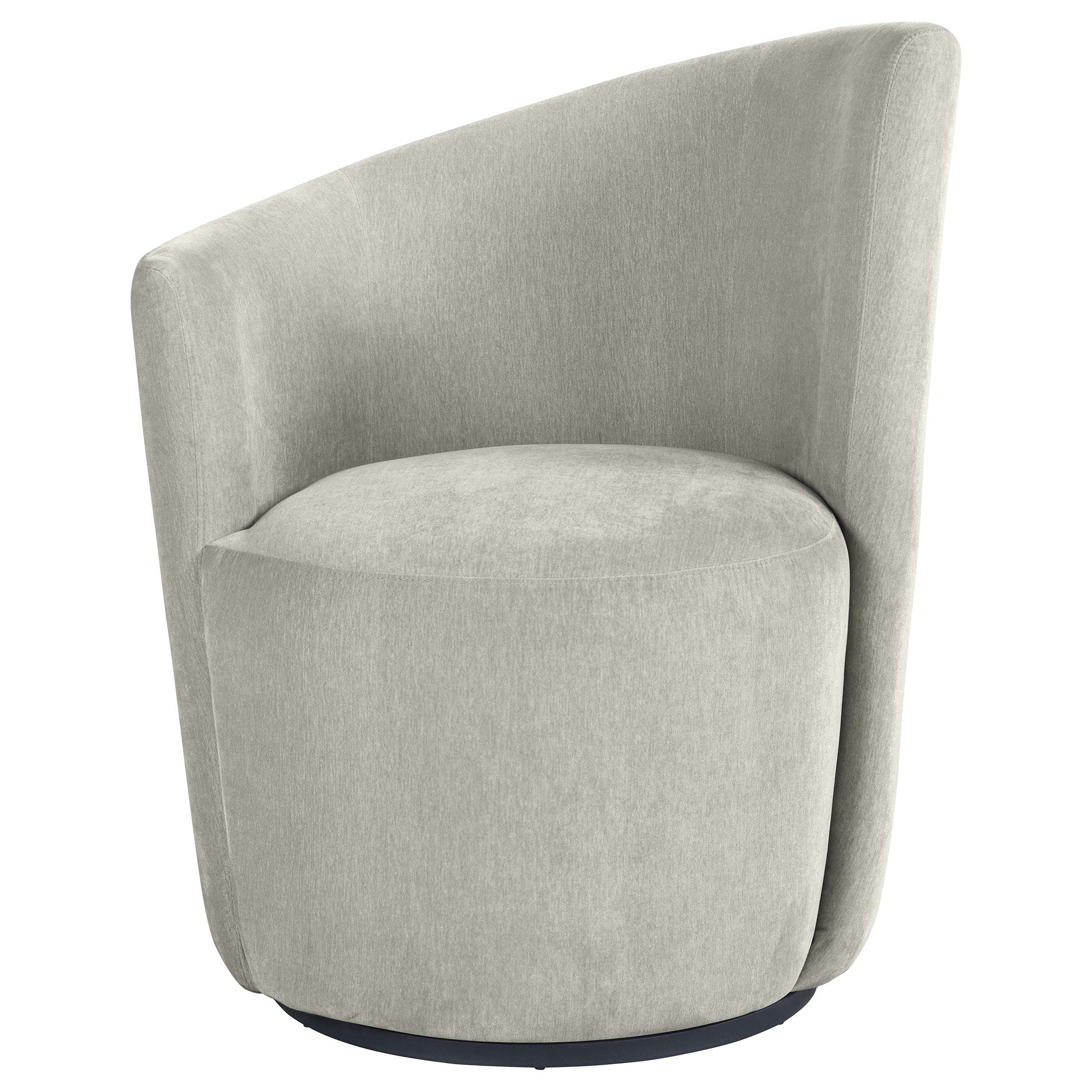 Nueva Upholstered Swivel Chair Curved Backrest Dove Grey — view 3