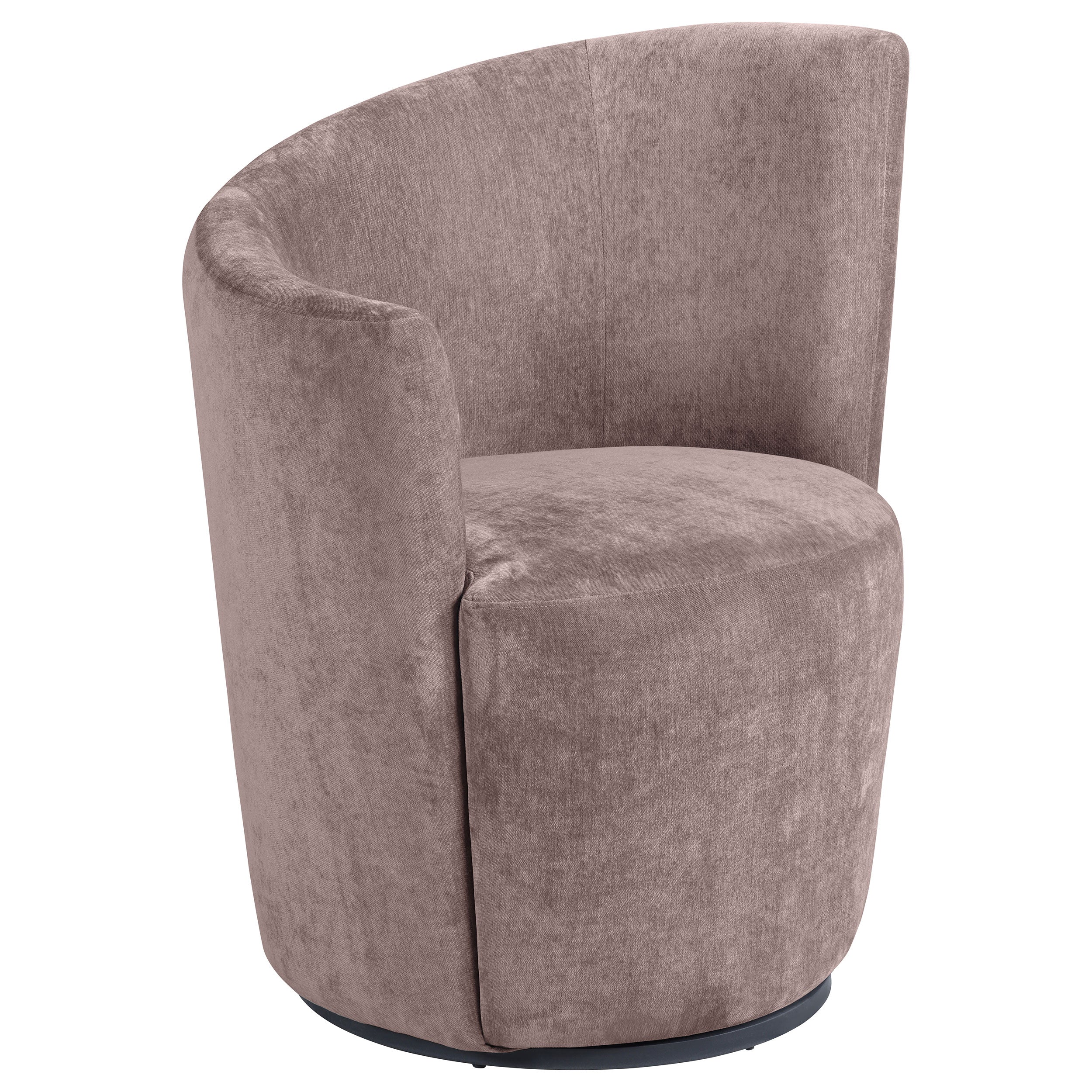 Nueva Upholstered Swivel Chair Curved Backrest Blush — view 1