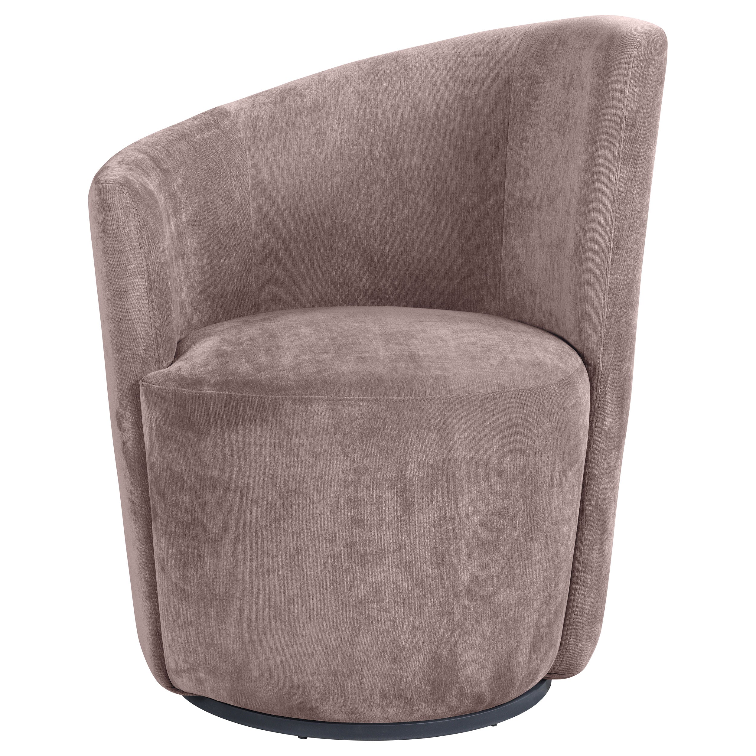 Nueva Upholstered Swivel Chair Curved Backrest Blush — view 3