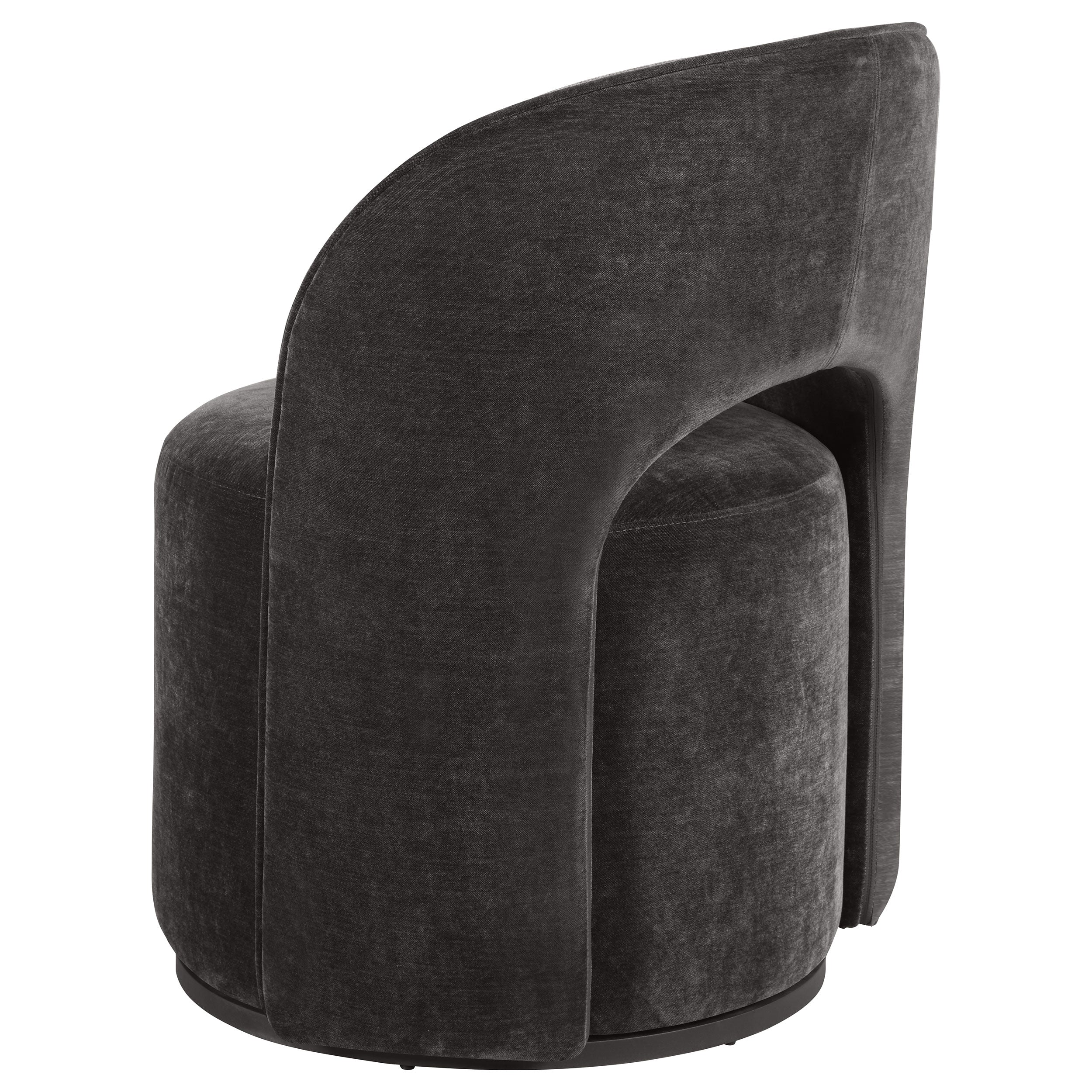 Harjo Velvet Upholstered Swivel Accent Chair Charcoal Grey — view 6
