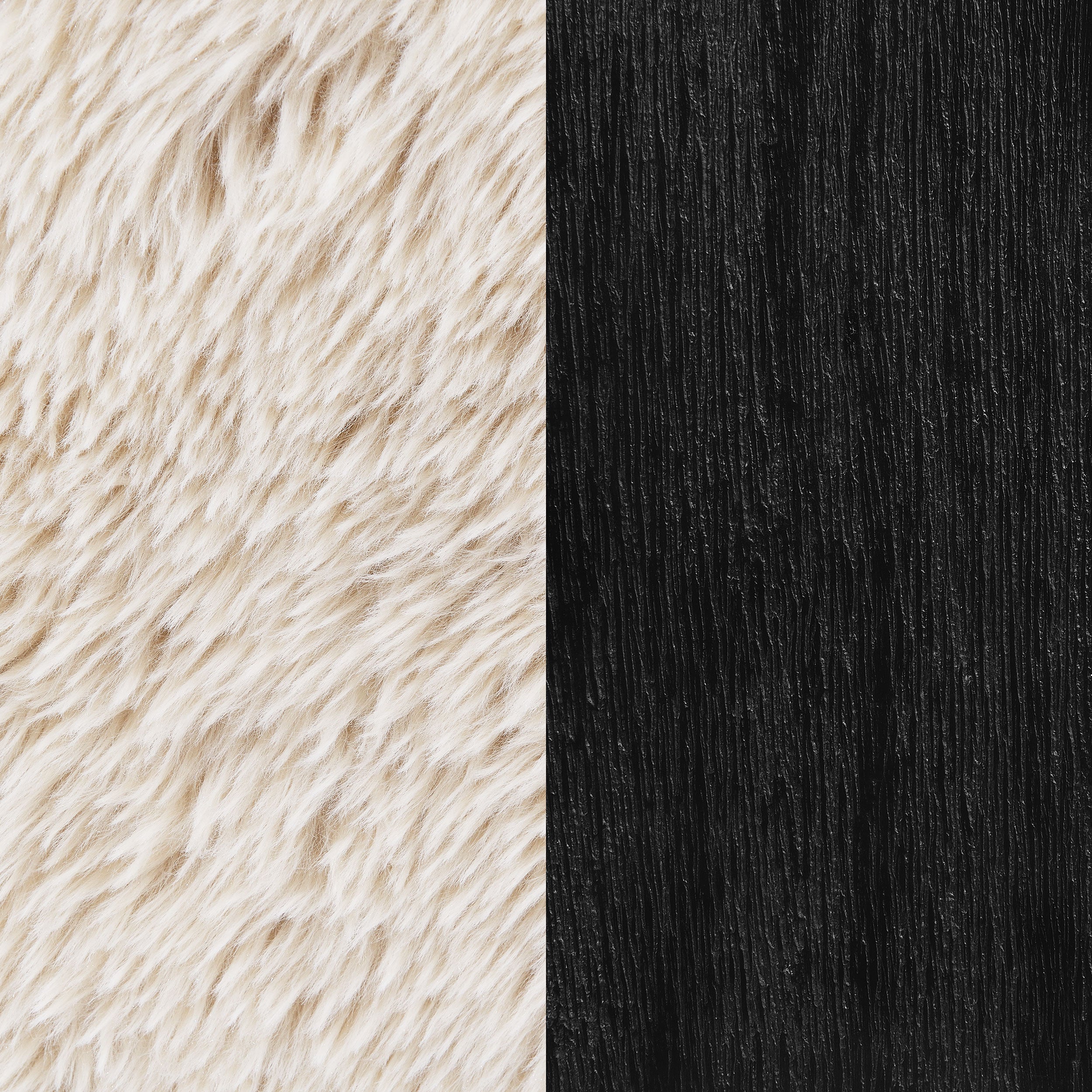 Fitzroy Faux Fur Upholstered Chair Solid Wood Arms Latte — view 11