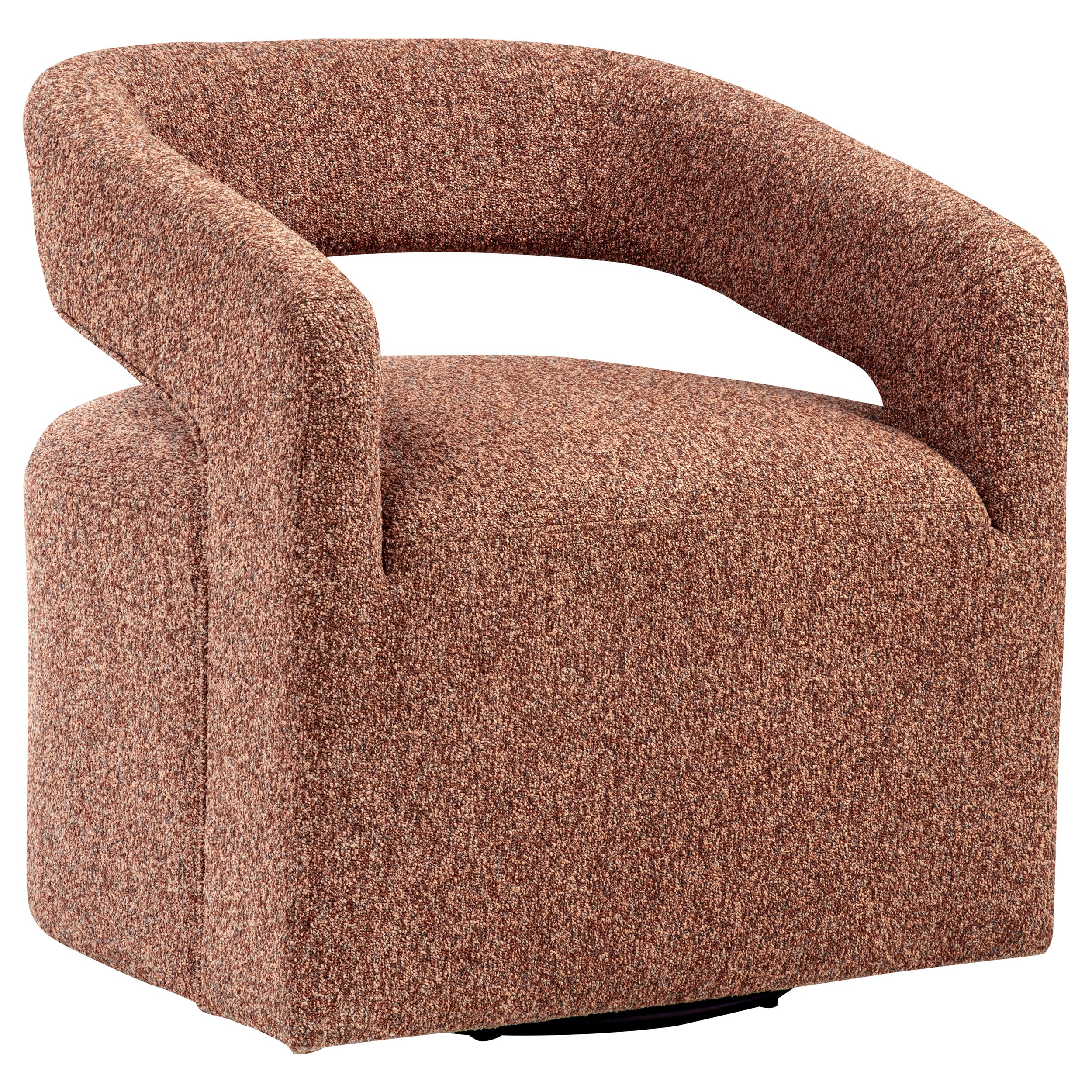 Westhill Boucle Upholstered Swivel Accent Chair Berry — view 1