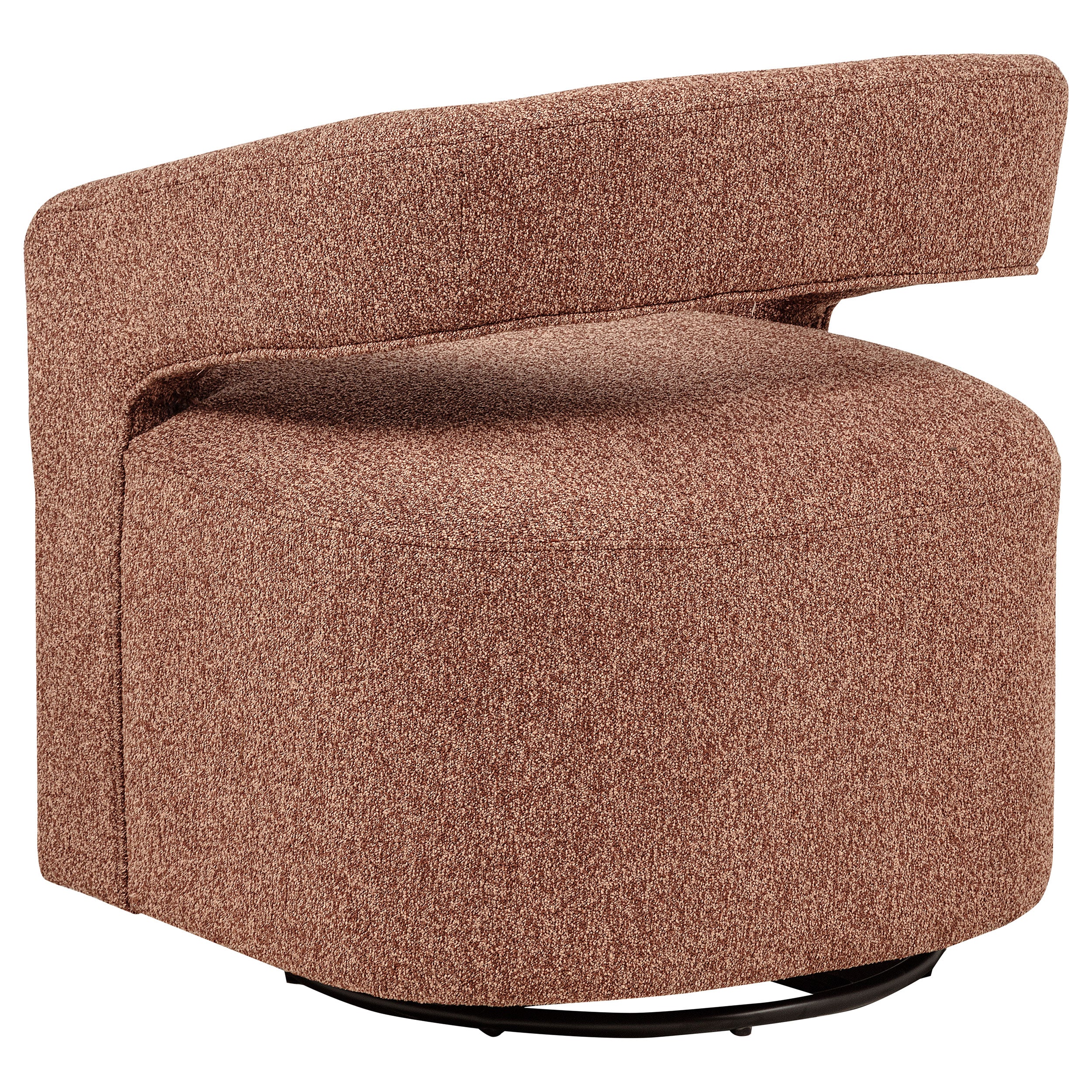 Westhill Boucle Upholstered Swivel Accent Chair Berry — view 6