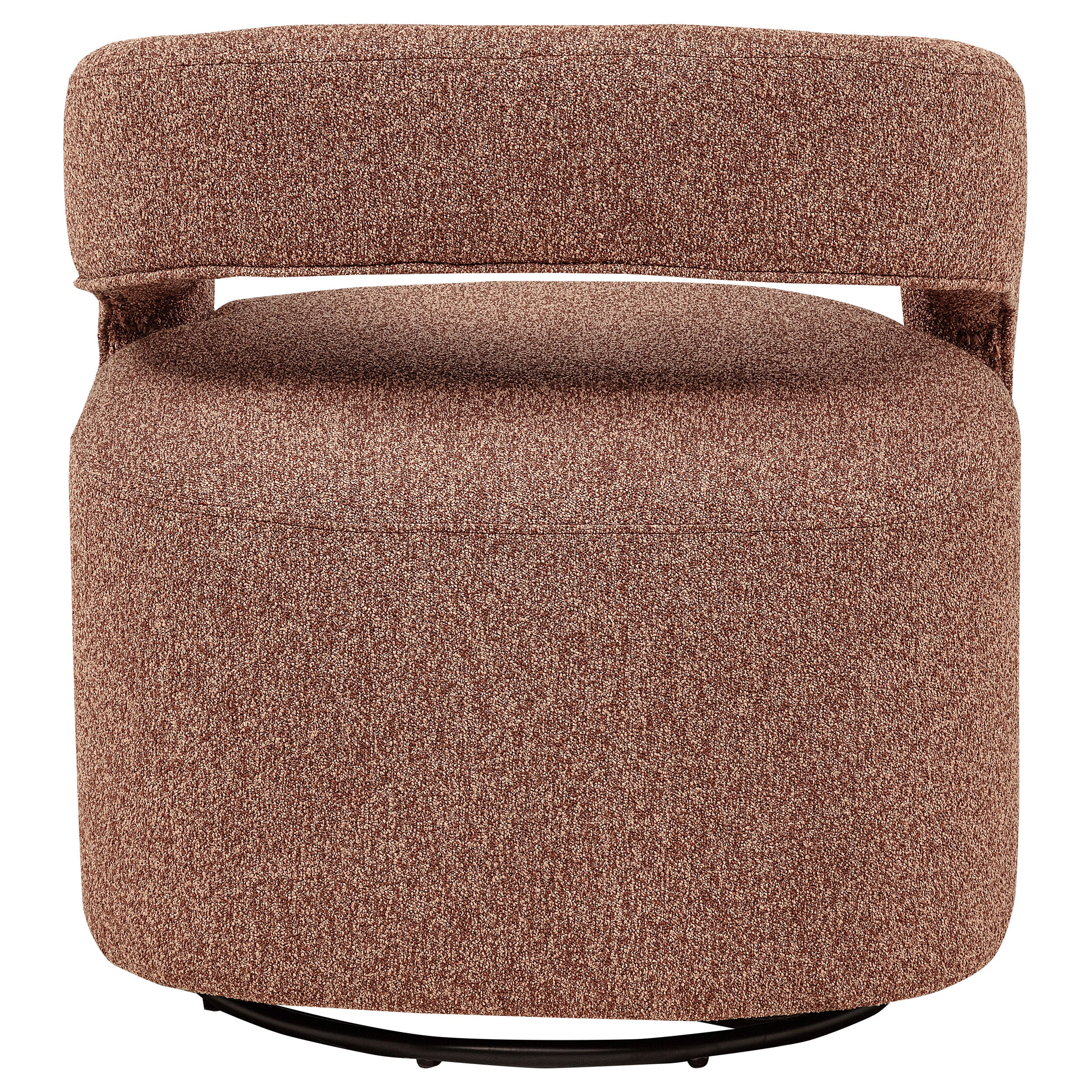 Westhill Boucle Upholstered Swivel Accent Chair Berry — view 7