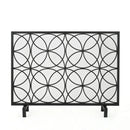 Thayer - Single Panel Iron Fireplace Screen With Geometric Design