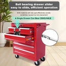 5 Drawer Metal Rolling Tool Chest With Locking System And Wheels - Red