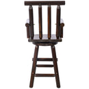 Rustic Bar Stool, Fir Wood Construction, Wide Armrest