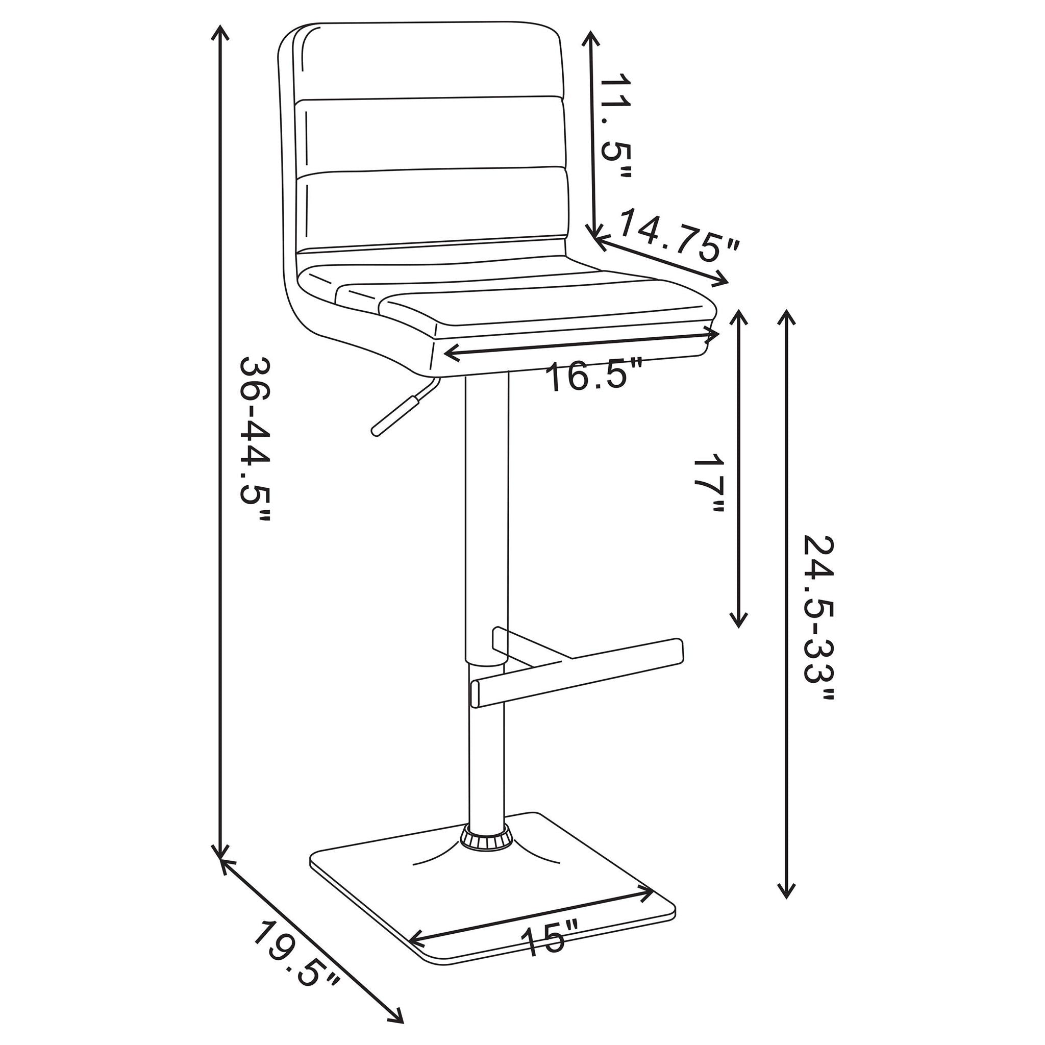 Bianca Upholstered Adjustable Bar Stool White (Set of 2) - Atlantic Fine Furniture Melbourne FL
