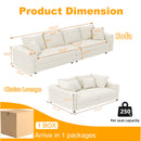 Plush Corduroy 4 Seat Sofa With Soft Pillows And Movable Ottoman
