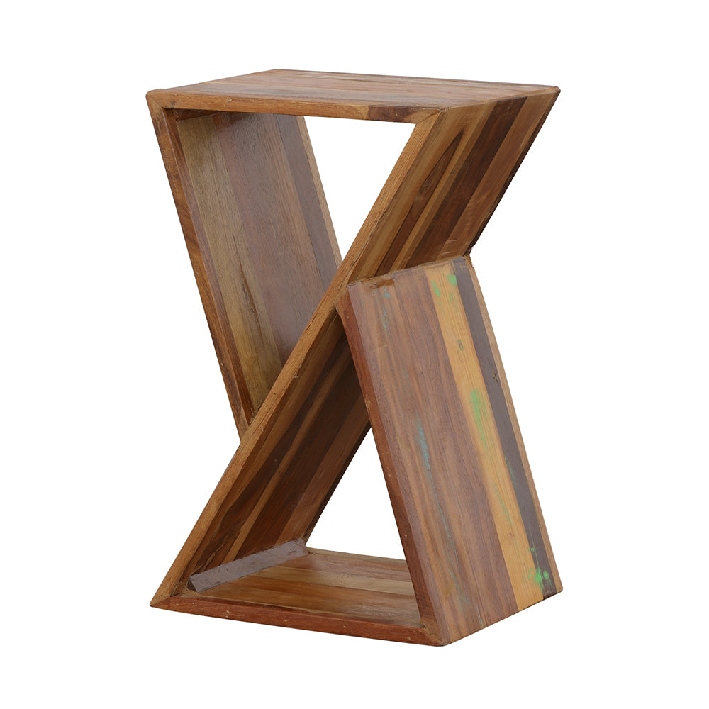 Lily Solid Reclaimed Wood Accent Side Table Natural — view 4
