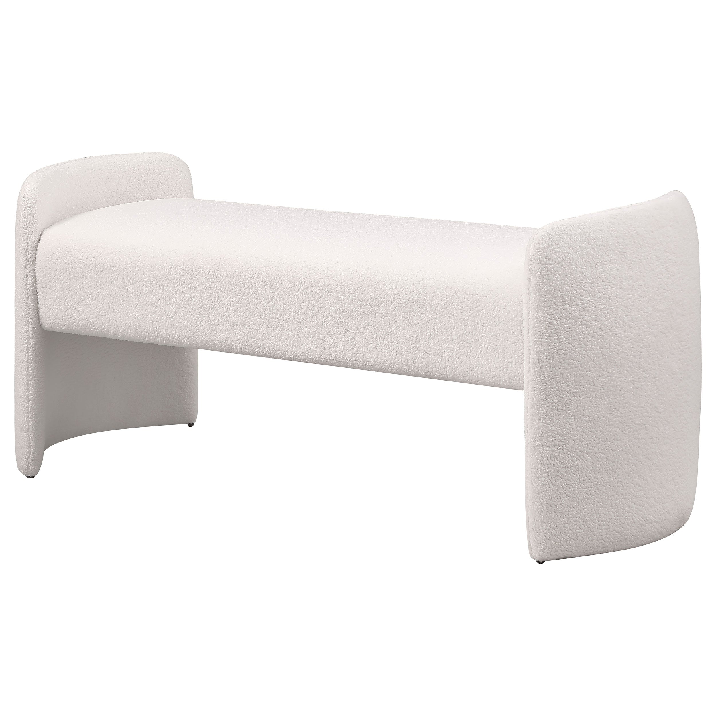 Peoria Velvet Upholstered Accent Bench Ivory — view 4