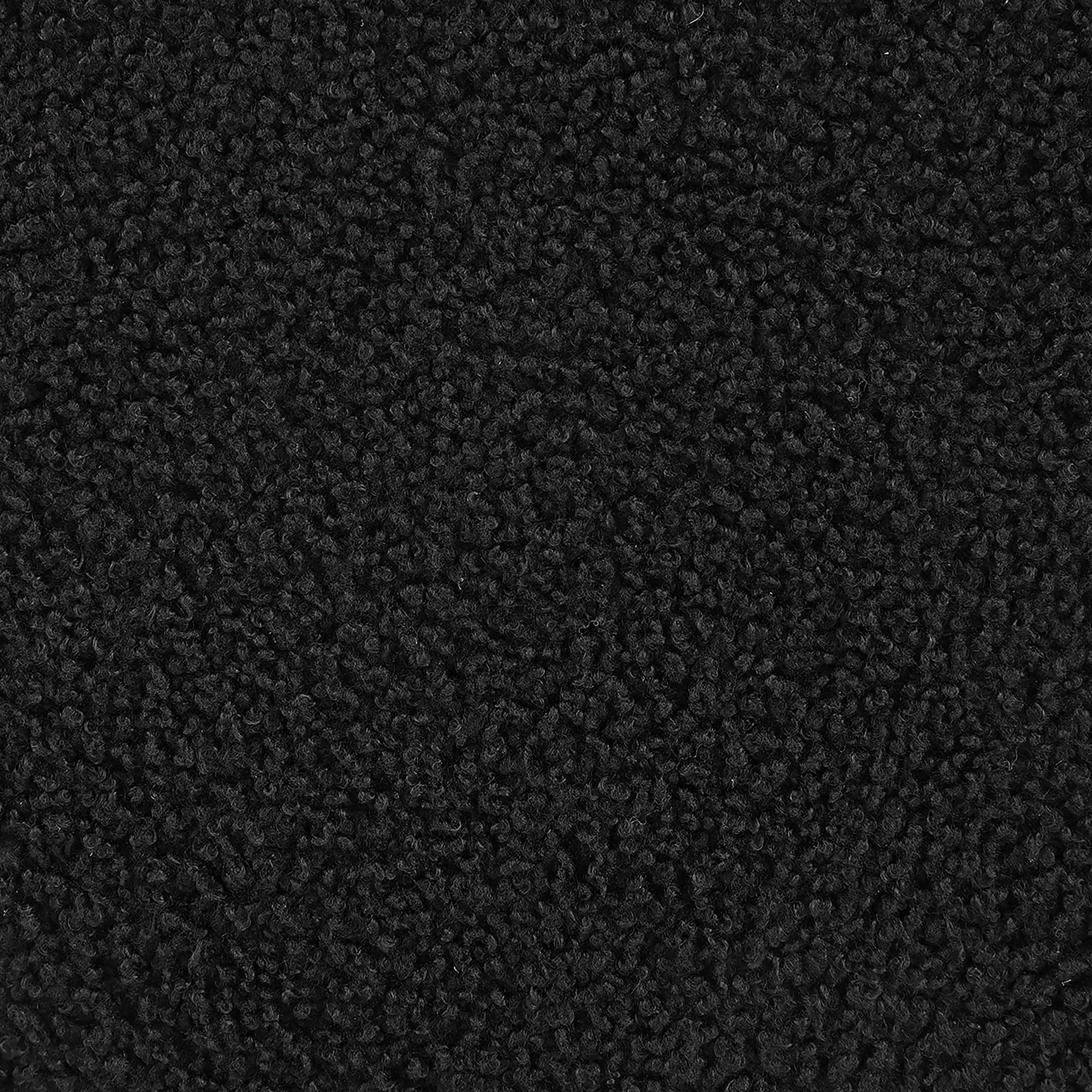 Valia Faux Sheepskin Upholstered Round Storage Ottoman Black — view 5