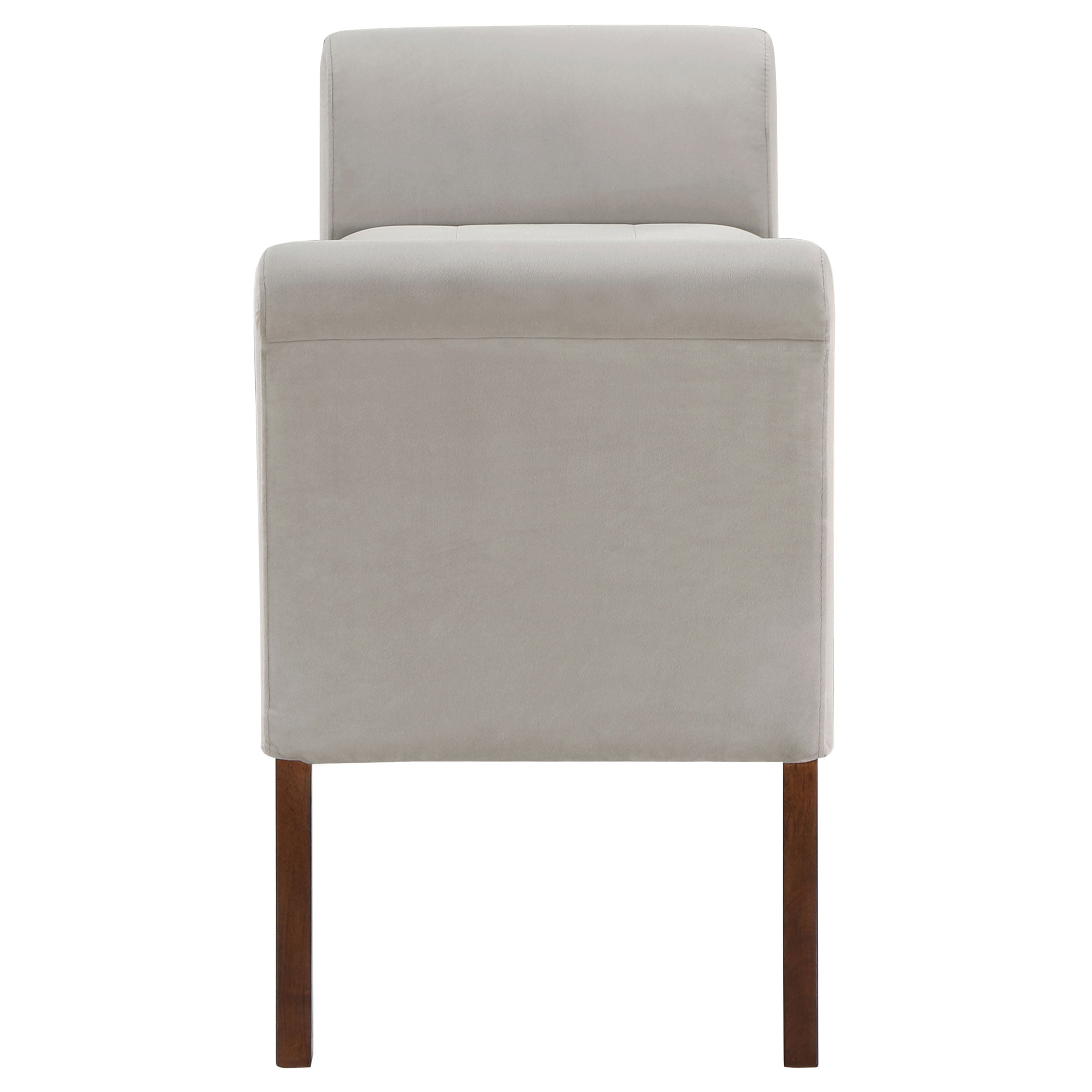 Farrah Velvet Upholstered Rolled Arm Storage Bench Beige — view 6