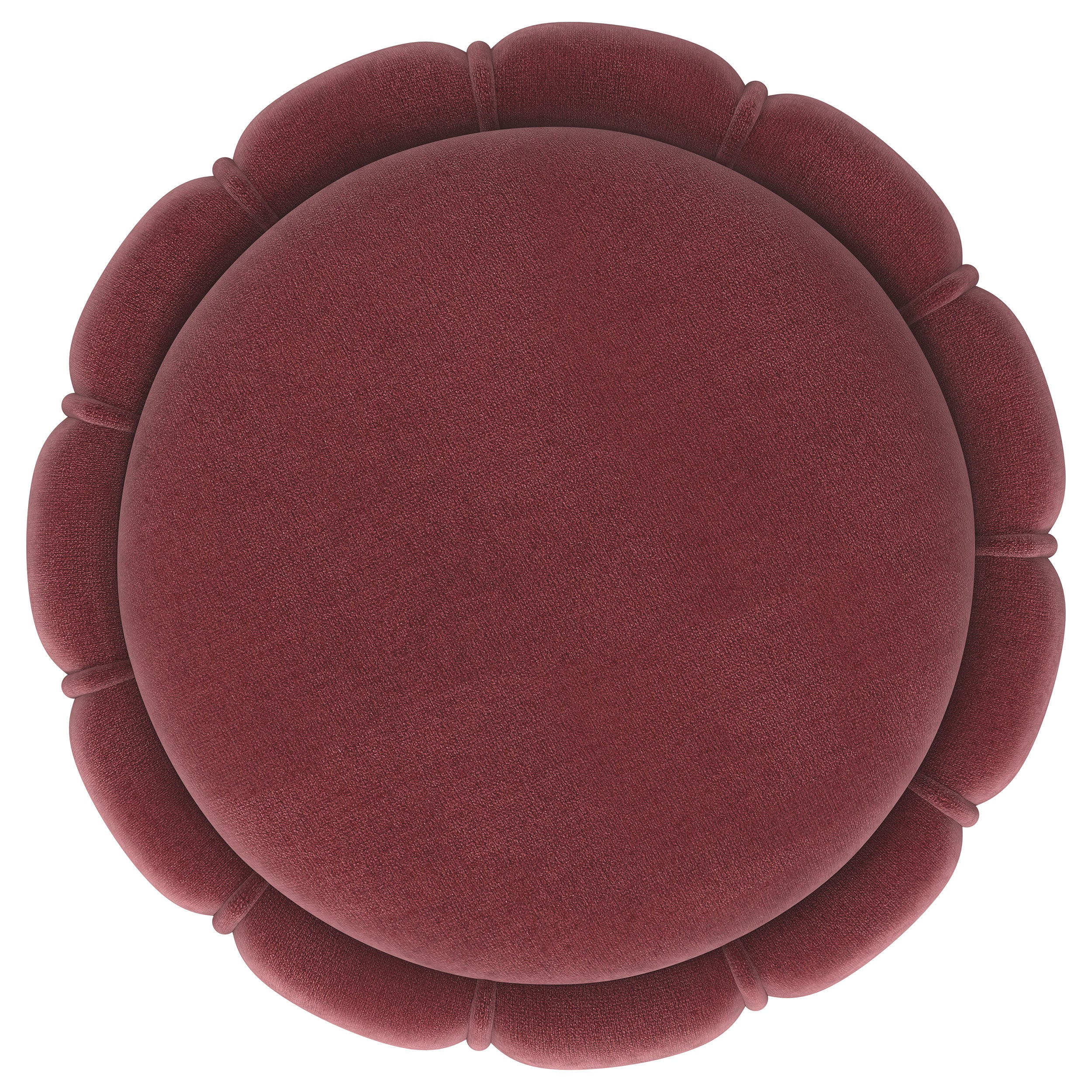 Sora Round Upholstered Ottoman Berry — view 3