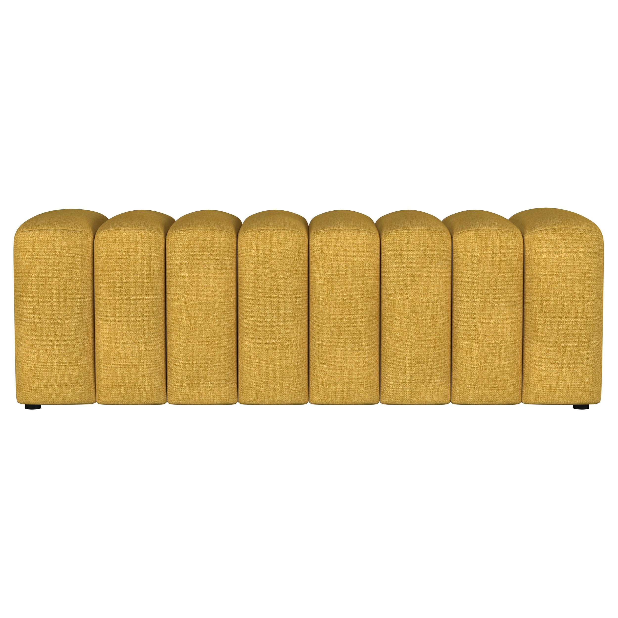 Summer Fabric Upholstered Tufted Accent Bench Mustard Yellow — view 3