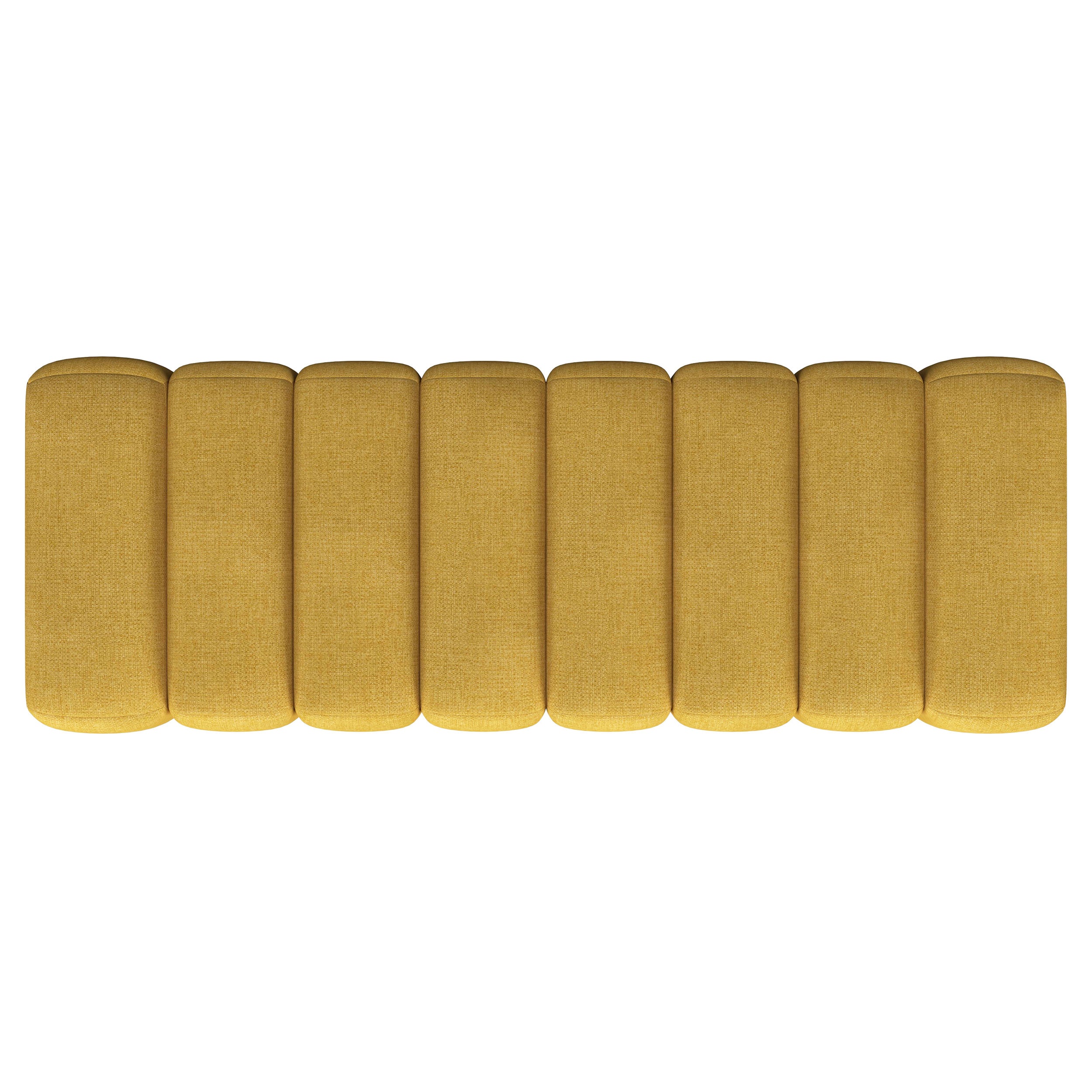Summer Fabric Upholstered Tufted Accent Bench Mustard Yellow — view 6