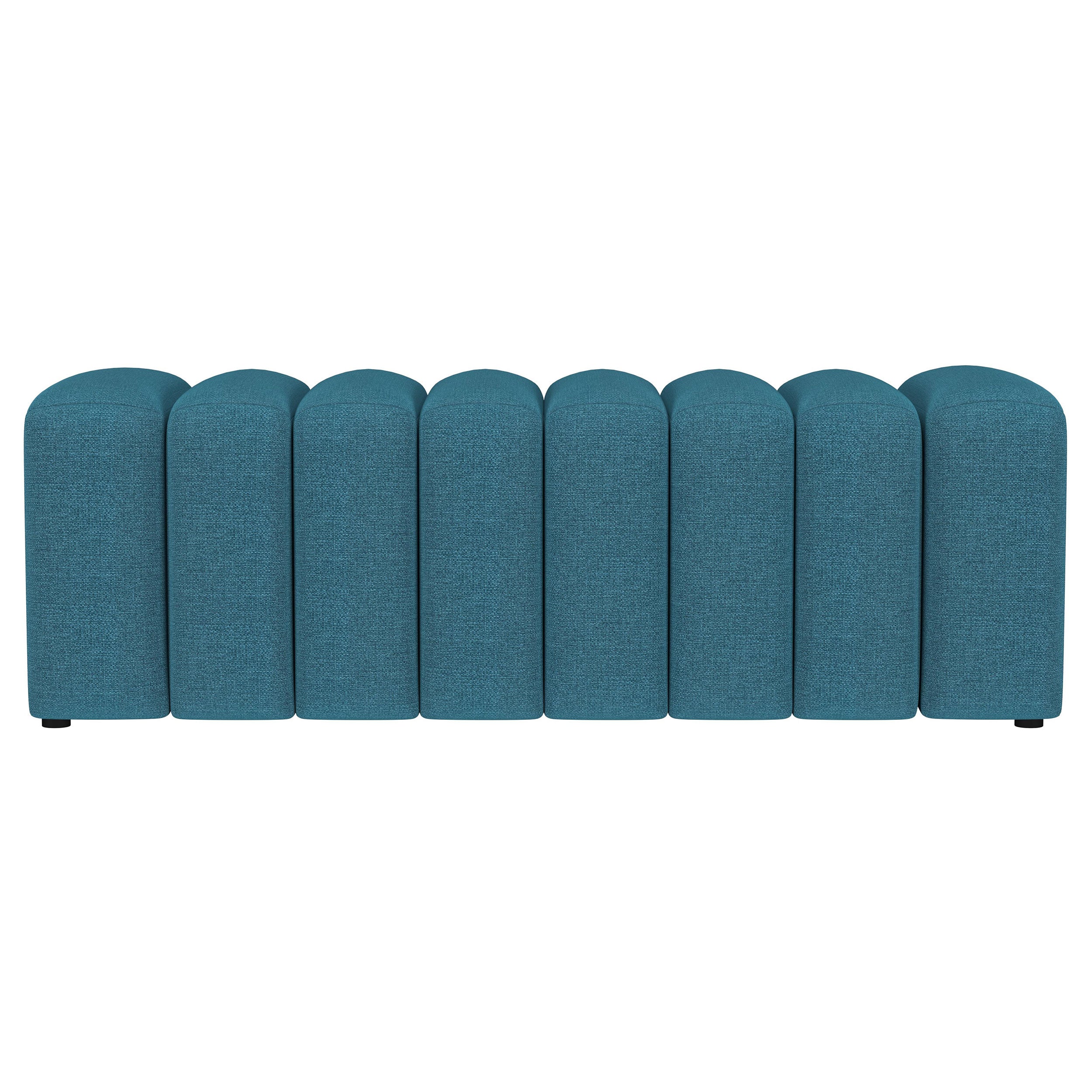 Summer Fabric Upholstered Tufted Accent Bench Peacock Blue — view 3
