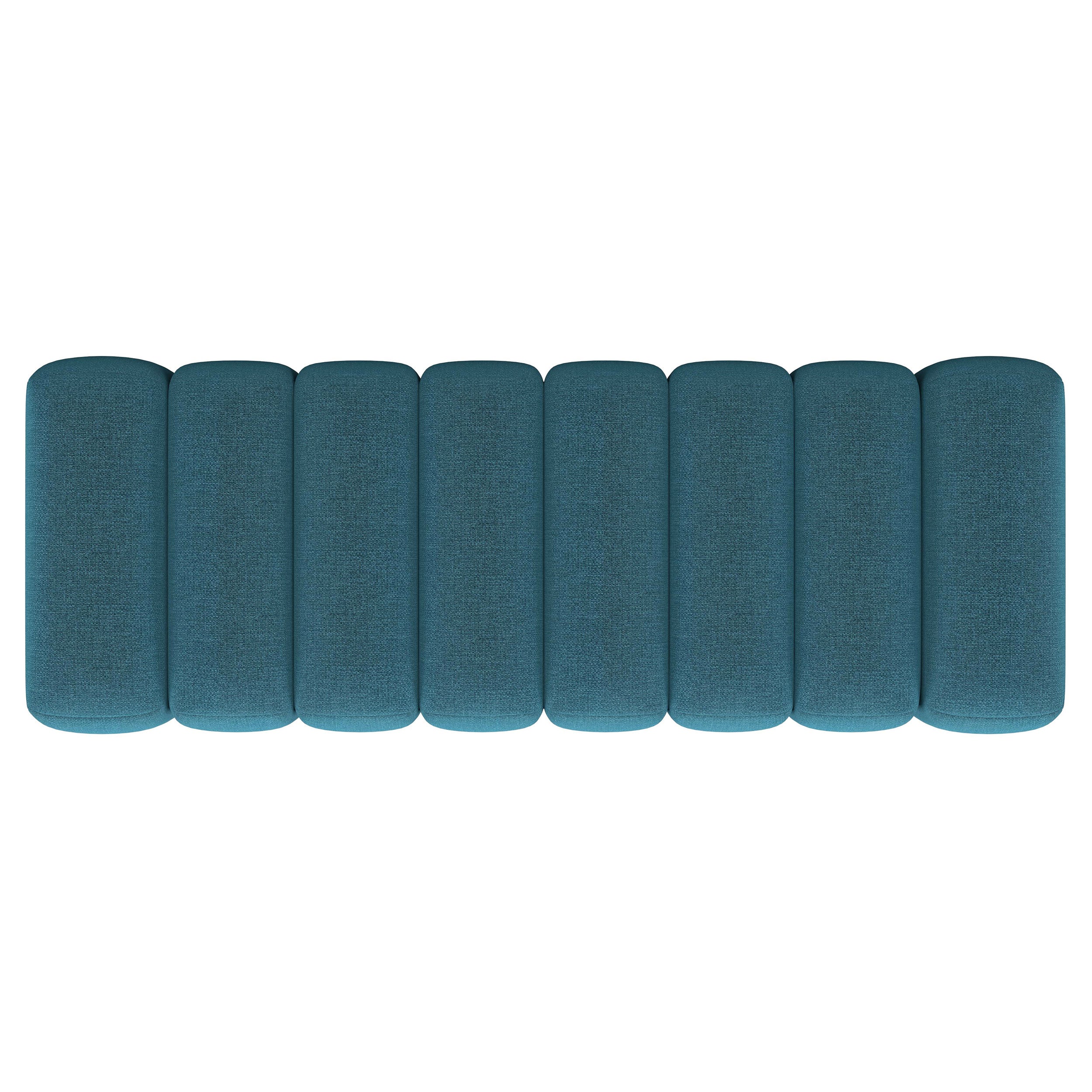 Summer Fabric Upholstered Tufted Accent Bench Peacock Blue — view 6